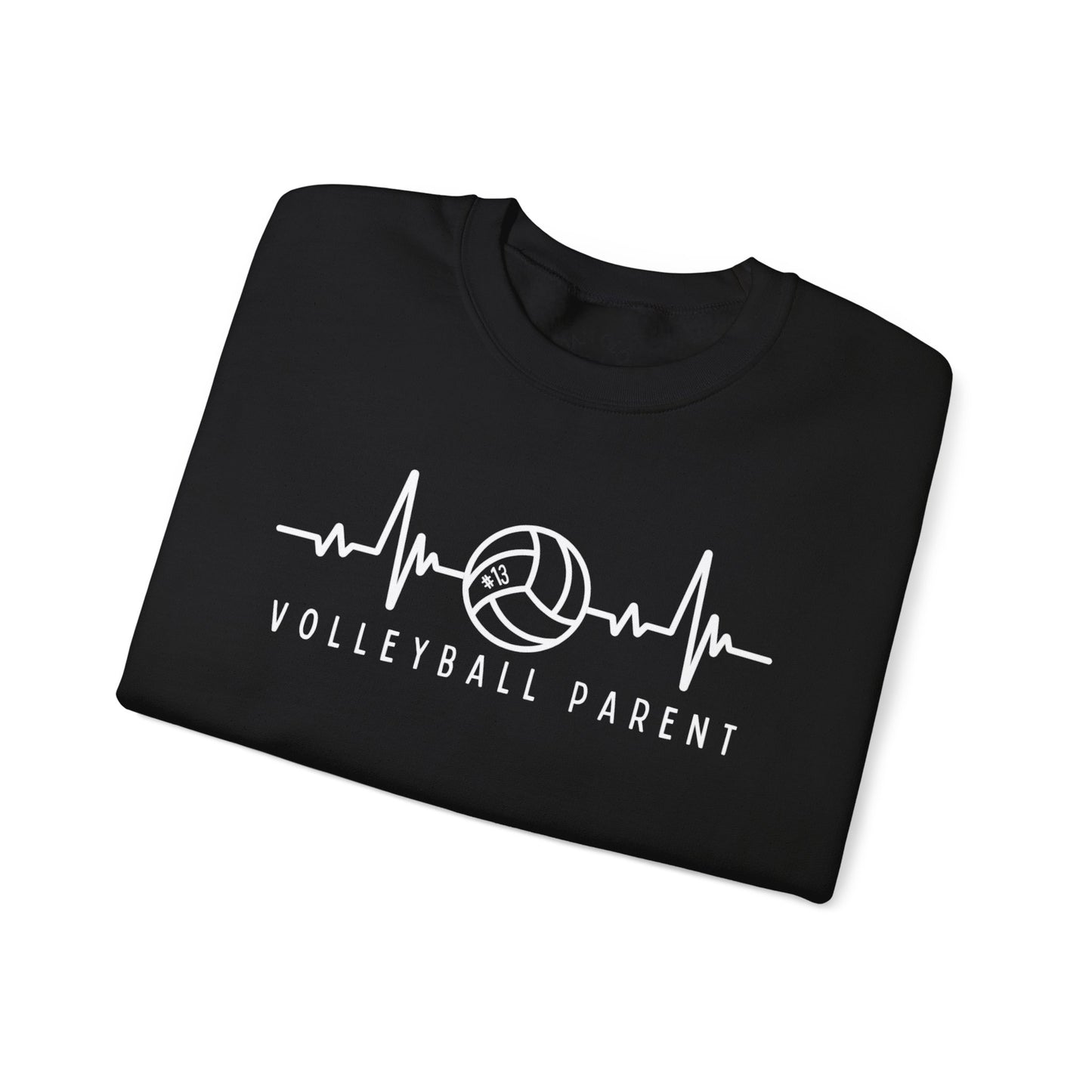 Volleyball Heartbeat Crewneck Sweatshirt #13, Quality Sweatshirt, Parent Gift, Volleyball Fan Apparel, Sports Lover Top