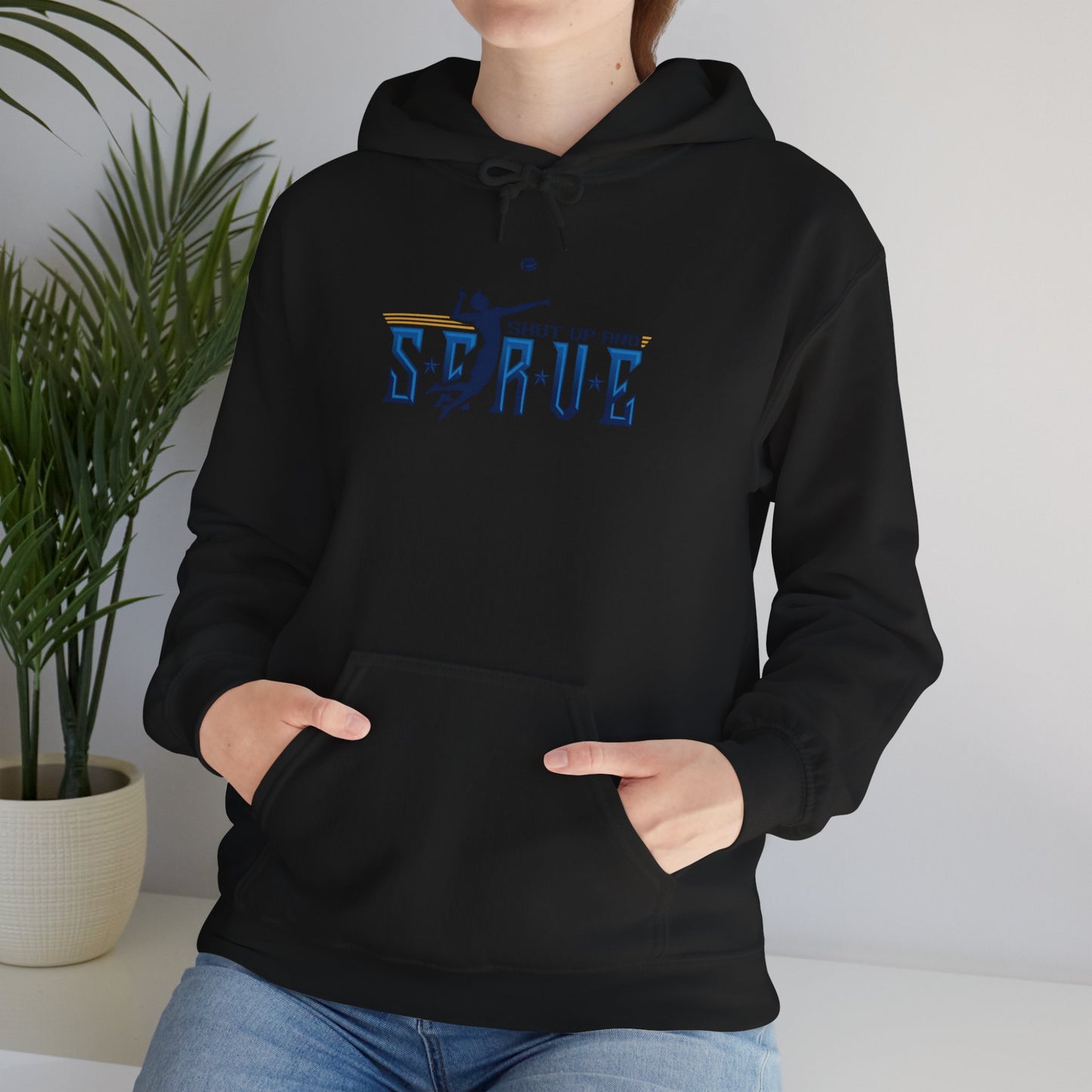 UPTIME Volleyball Hoodie with Serve Design, Unisex Sportswear, Perfect Gift for Athletes, Workout Gear, Cool Casual Wear, Back to School