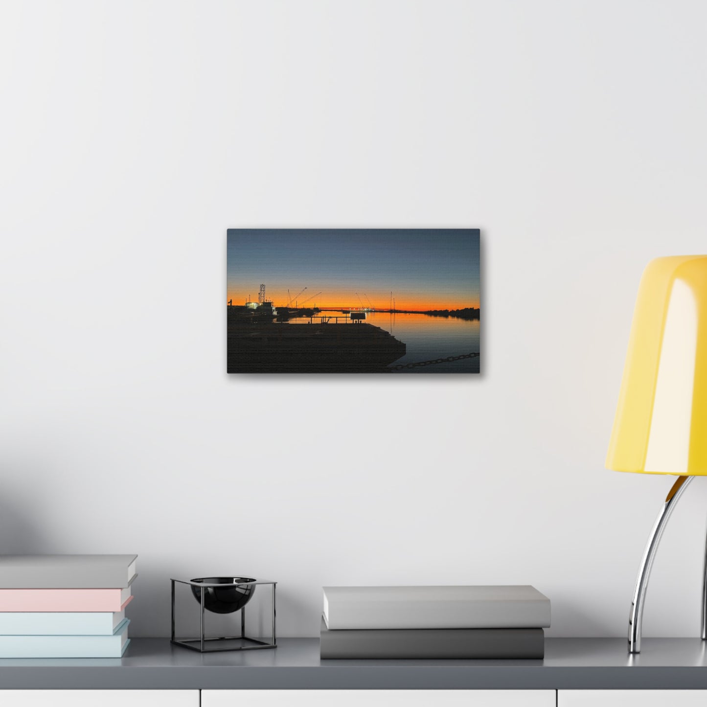 Sunset Harbor Canvas Wall Art — Stretched Canvas Print