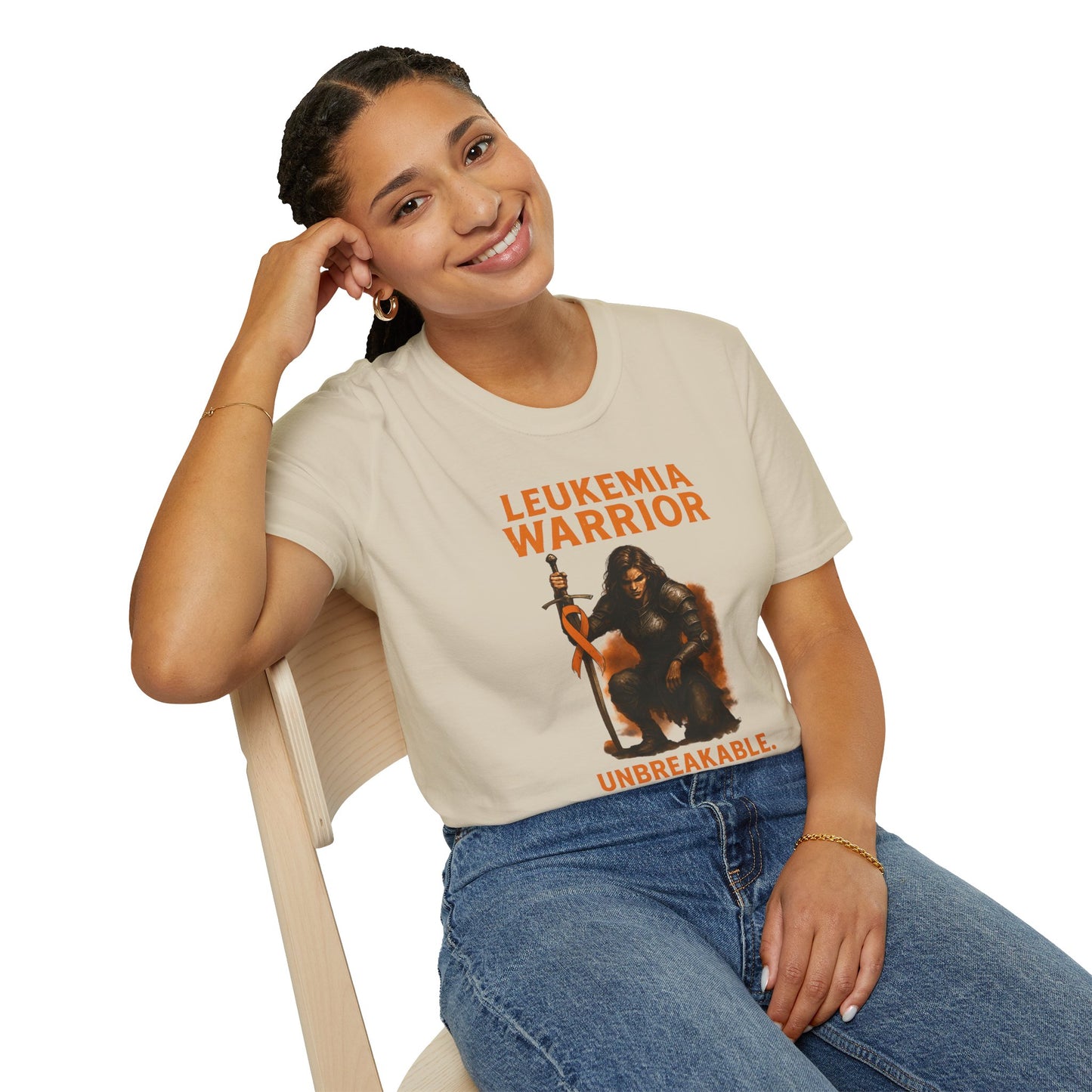Leukemia Warrior T-Shirt - Unisex Softstyle Tee - Unbreakable, Unshakable, Unstoppable