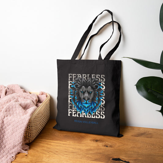 Cotton Canvas Tote Bag Fearless Lion Volleyball Customizable