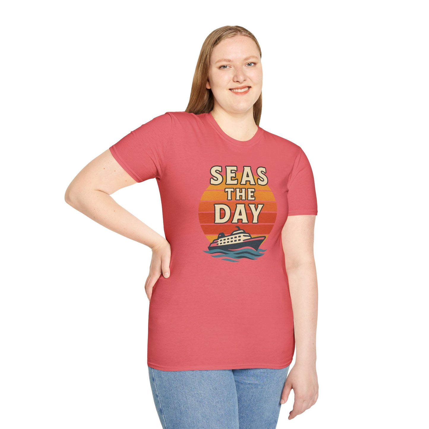 Seas the Day Unisex T-Shirt, Vintage Cruise Tee, Nautical Graphic Shirt, Summer Vacation Apparel, Beach Lover Gift