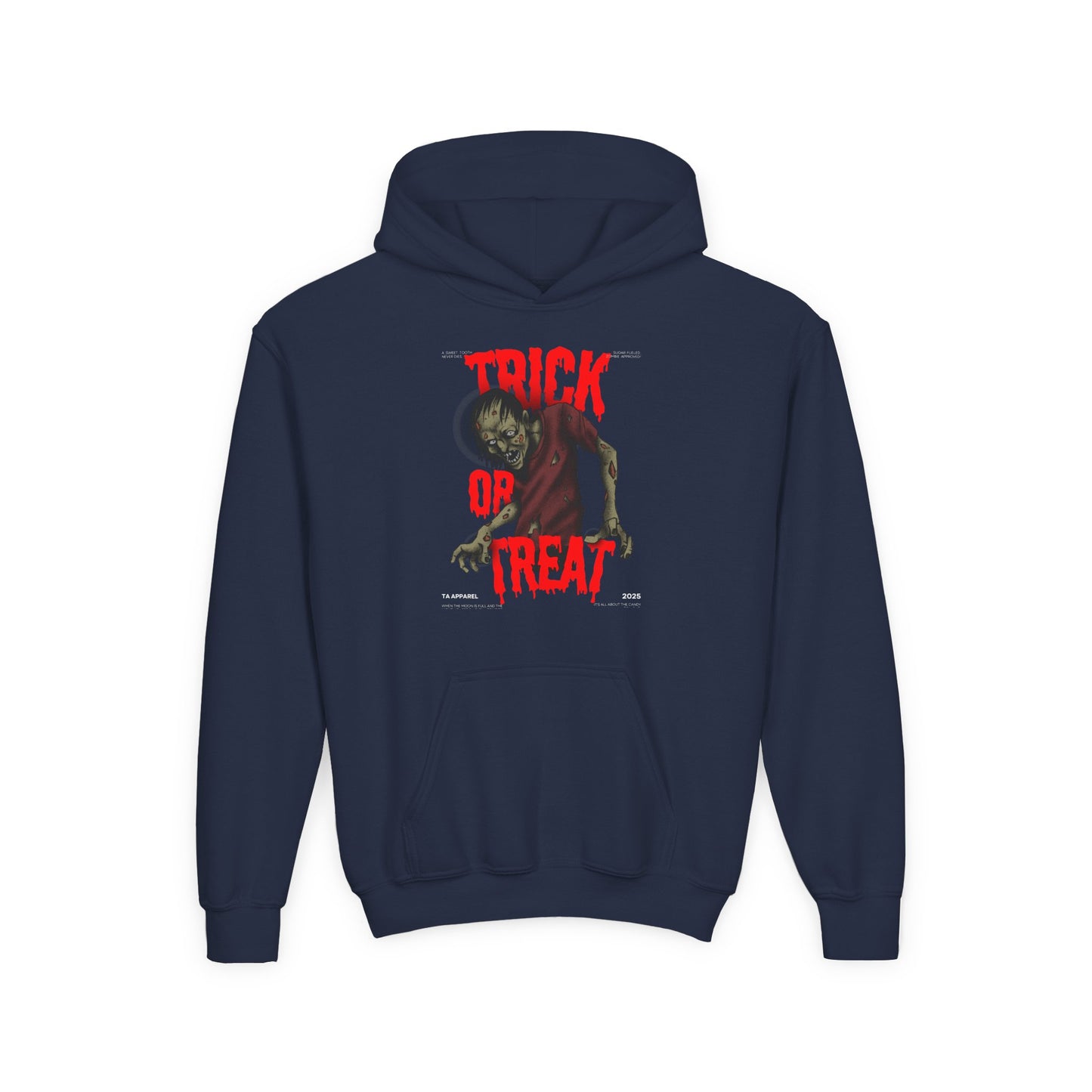 Halloween Spooky Kids Sweatshirt, Trick or Treat Zombie Hoodie