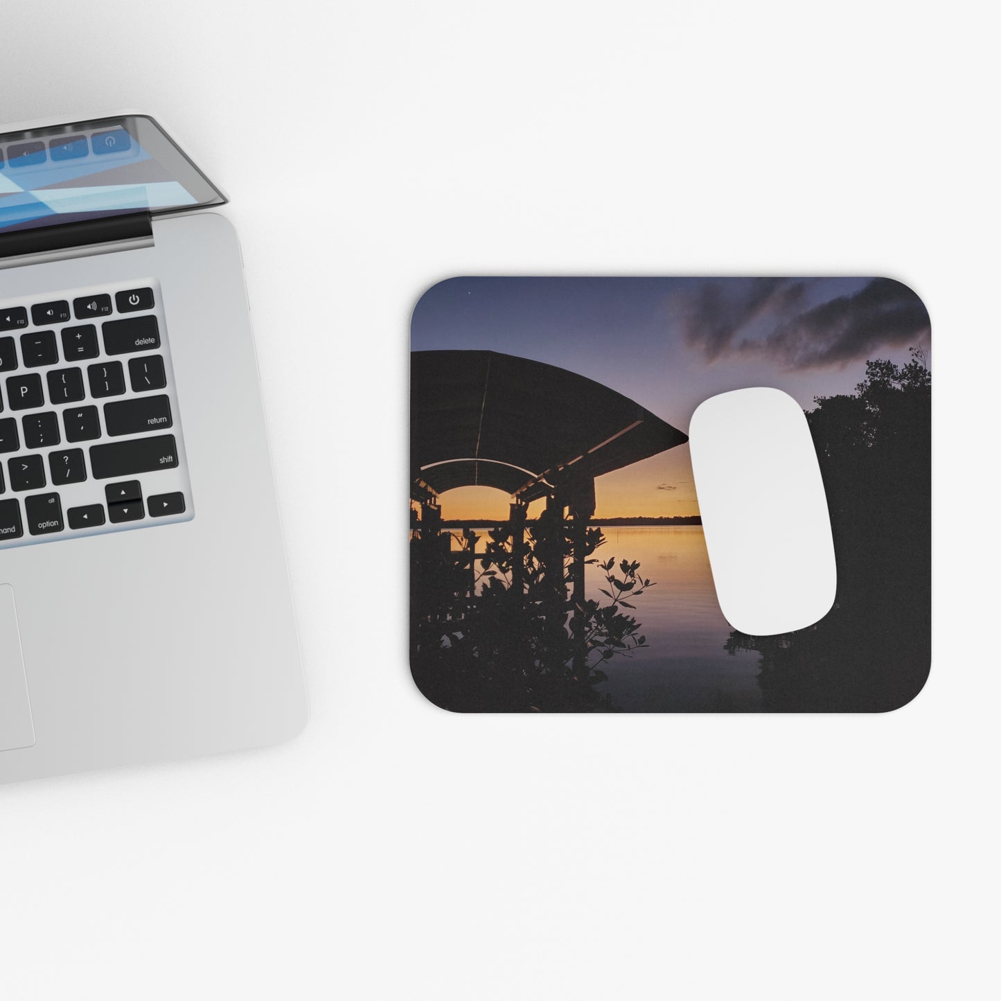 Rectangle Mouse Pad - Relaxing Sunset Over the River, Desk Accessory, Office Decor, Computer Mat, Gift for Coworker, Workspace Essential