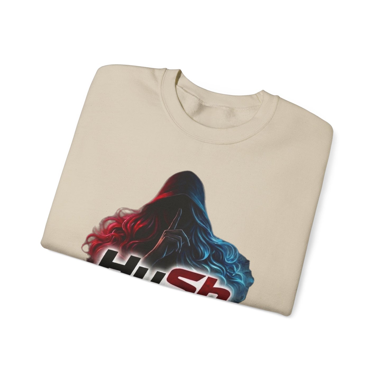 #HuSh Movement feminine Logo Crewneck Sweatshirt | TikTok Inspired Hooded Silhouette
