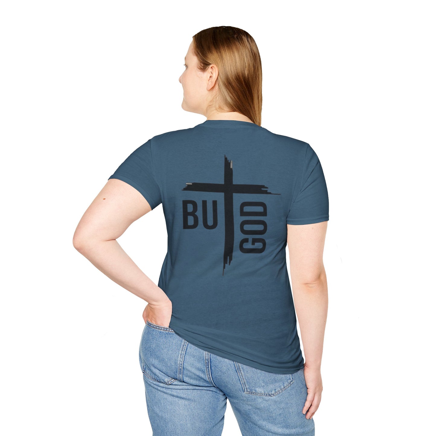Faith Inspired Unisex Softstyle T-Shirt - 'BUT GOD' - Inspirational Gift for Believers
