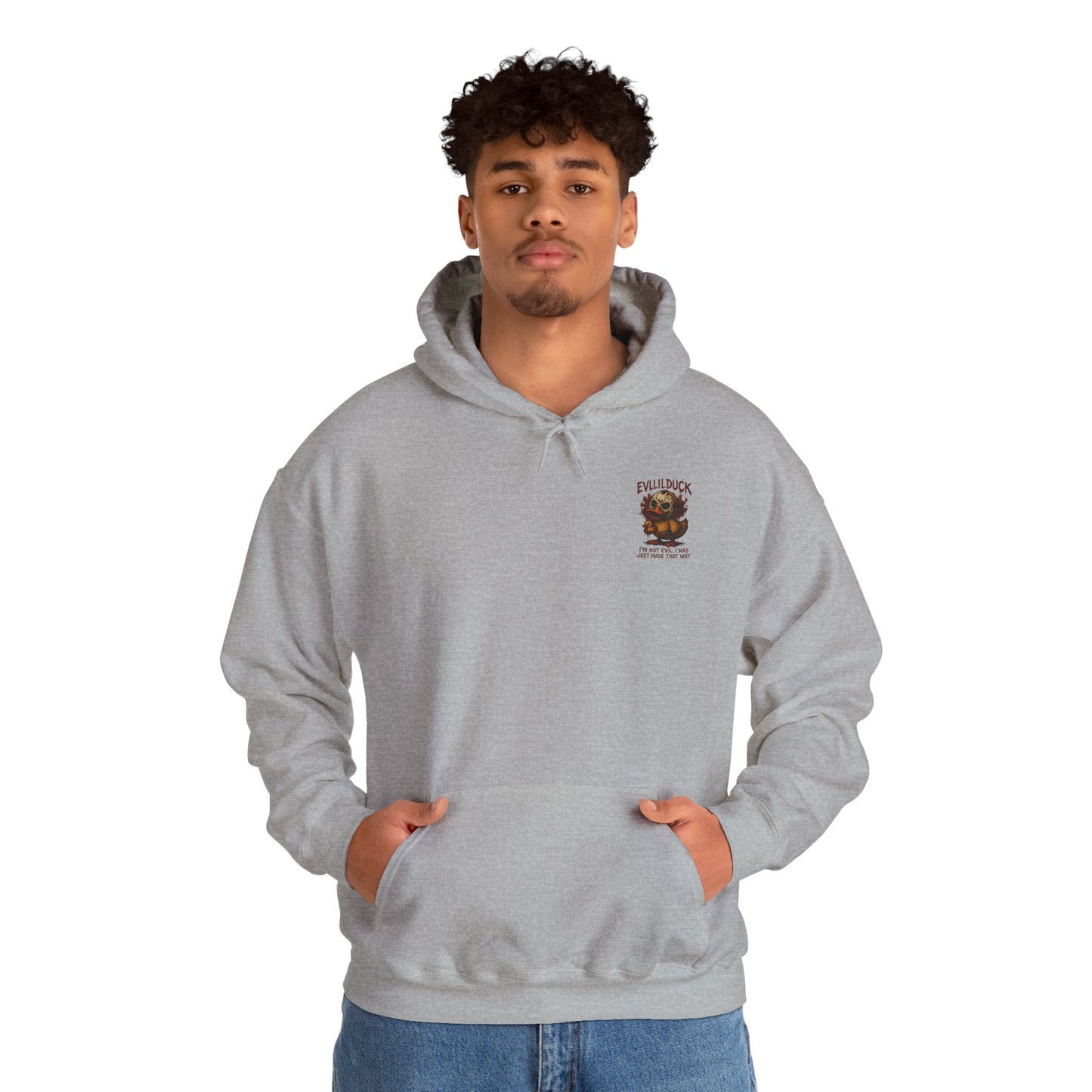 Evllilduck Funny Horror Themed Hoodie - Unisex Sweatshirt for Halloween