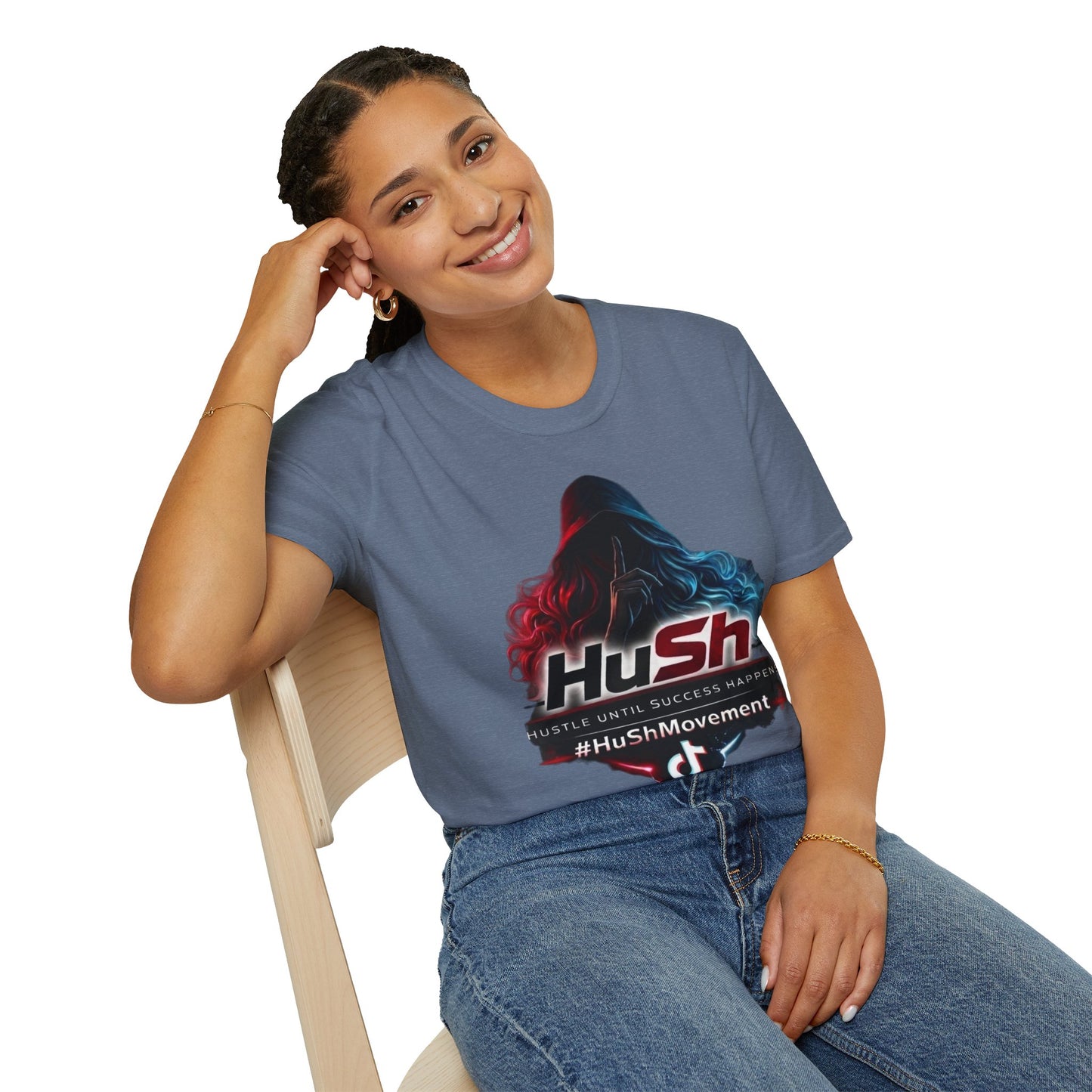 #HuSh Movement feminine Logo T-Shirt | Hustle Until Success Happens