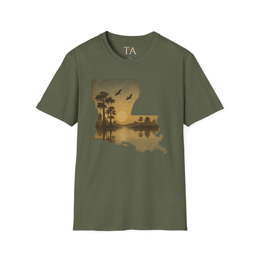 Louisiana Sunset Unisex T-Shirt - Souvenir Tee for Nature Lovers and Lake Life Enthusiasts