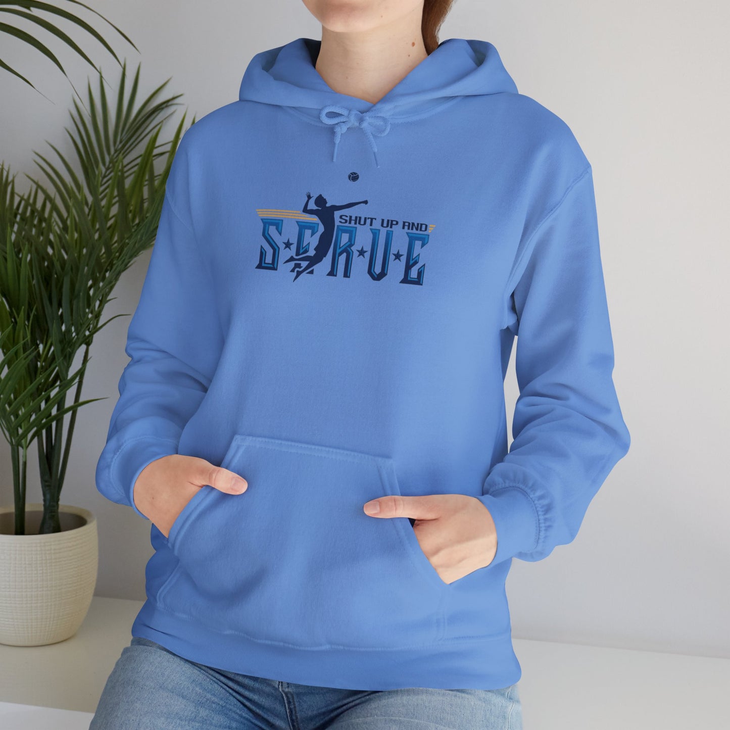 UPTIME Volleyball Hoodie with Serve Design, Unisex Sportswear, Perfect Gift for Athletes, Workout Gear, Cool Casual Wear, Back to School