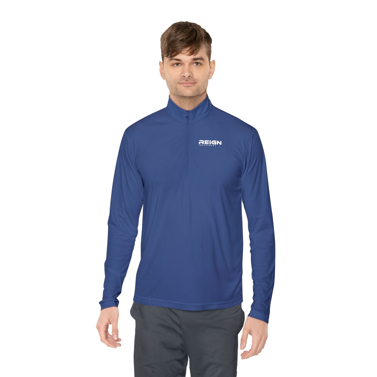 Reign Volleyball Quarter-Zip Pullover — Minimal 'weekend' Chest Logo Pullover