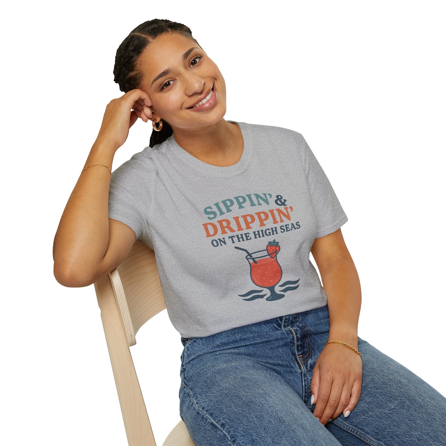 Nautical Cocktail T-Shirt - Sippin & Drippin Summer Vibes Beach Party Wear