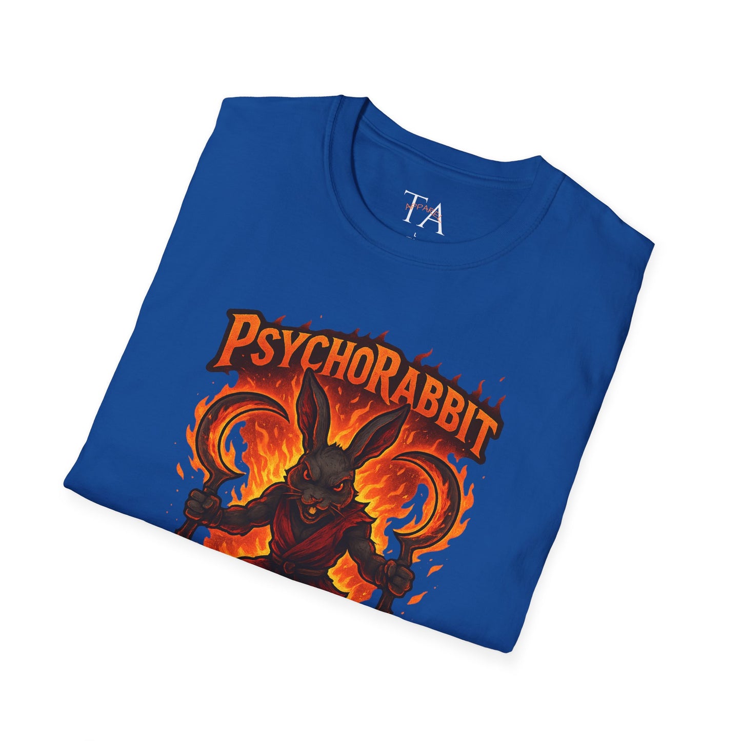 Psychorabbit Graphic Tee | Unisex Softstyle T-Shirt for Anime Fans and Gamers