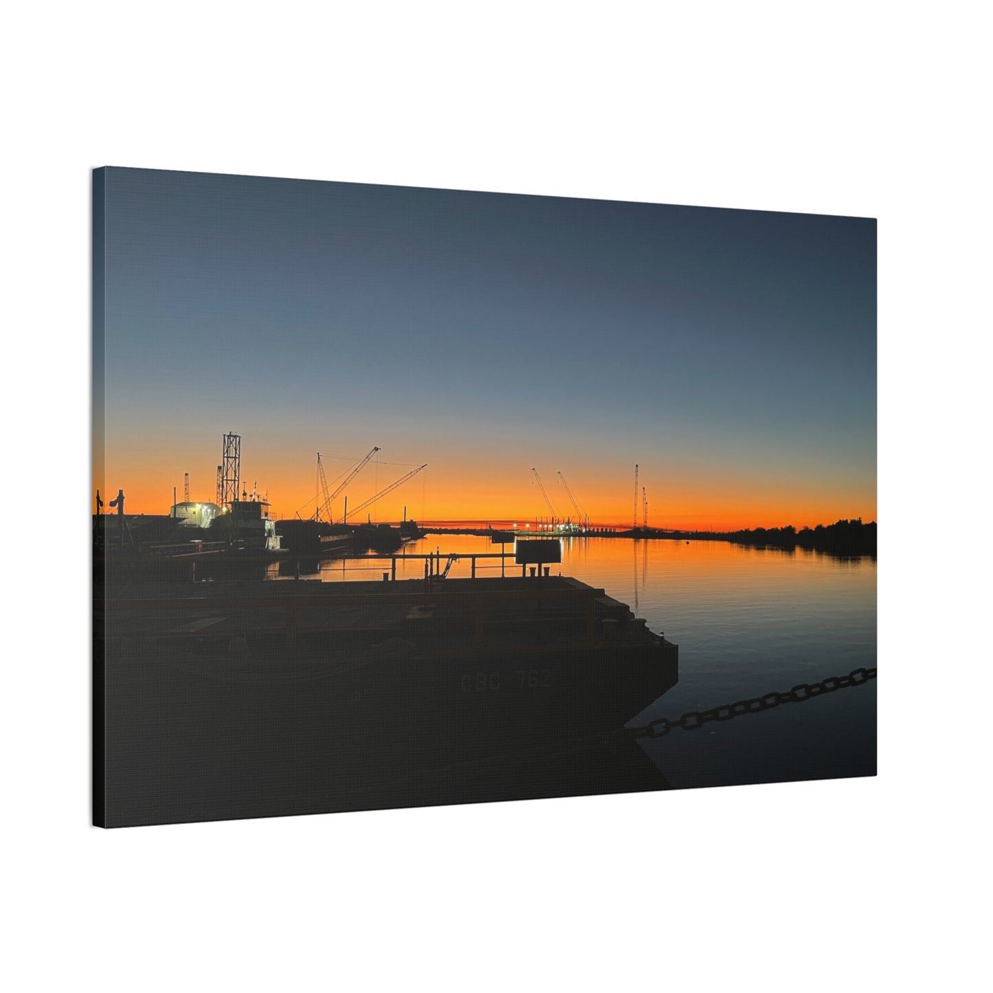 Sunset Harbor Canvas Wall Art — Stretched Canvas Print