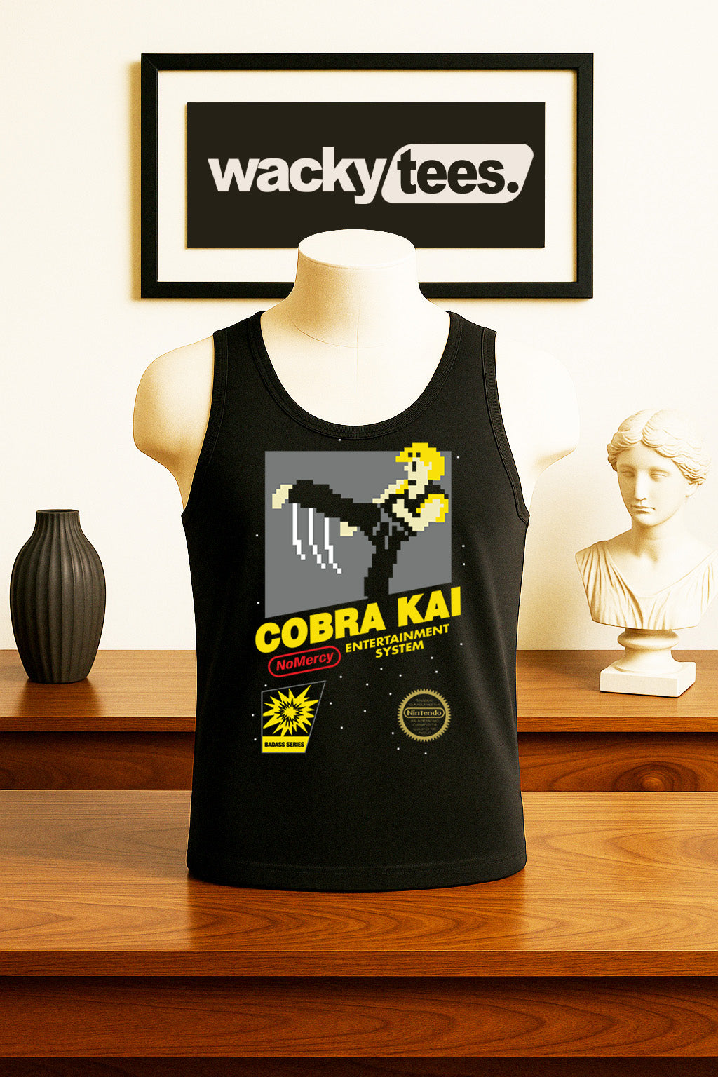 Cobra Kai NES No Mercy 8bit Kung Fu Gaming Style Graphic Tee Shirt
