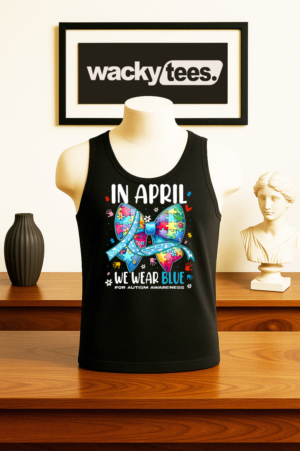 In April We Wear Blue for Autism Awareness 2 Graphic Tee Shirt