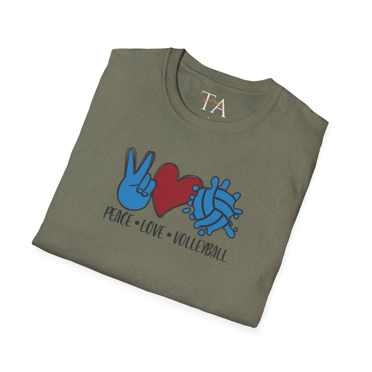 Peace Love Volleyball Unisex T-Shirt, Casual Tee, Sports Apparel, Gift for Volleyball Lovers, Summer Fashion