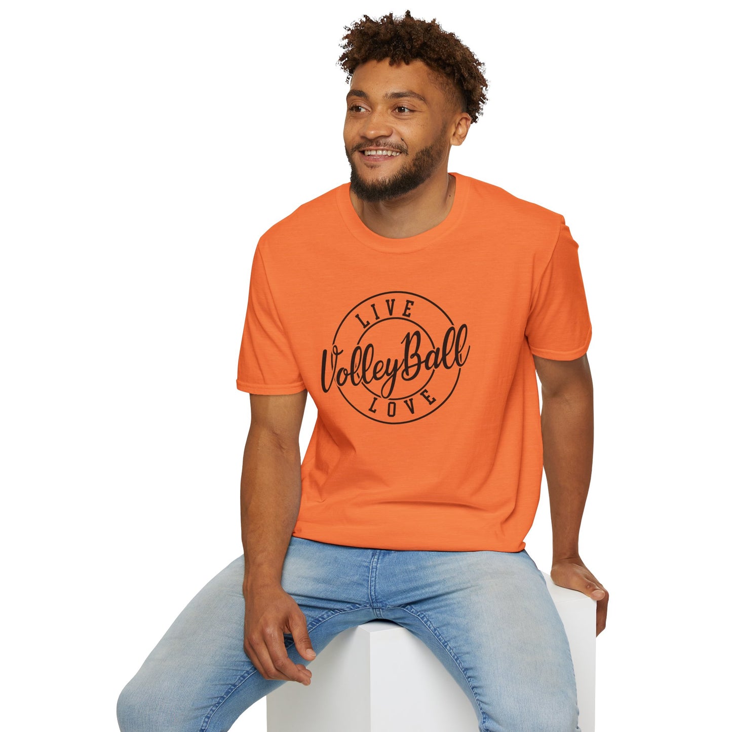 Volleyball Live Love Unisex Softstyle T-Shirt, Sports Tee, Volleyball Gift, Game Day Apparel, Casual Wear, Activewear