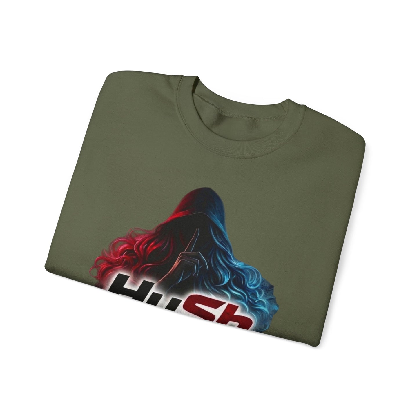 #HuSh Movement feminine Logo Crewneck Sweatshirt | TikTok Inspired Hooded Silhouette