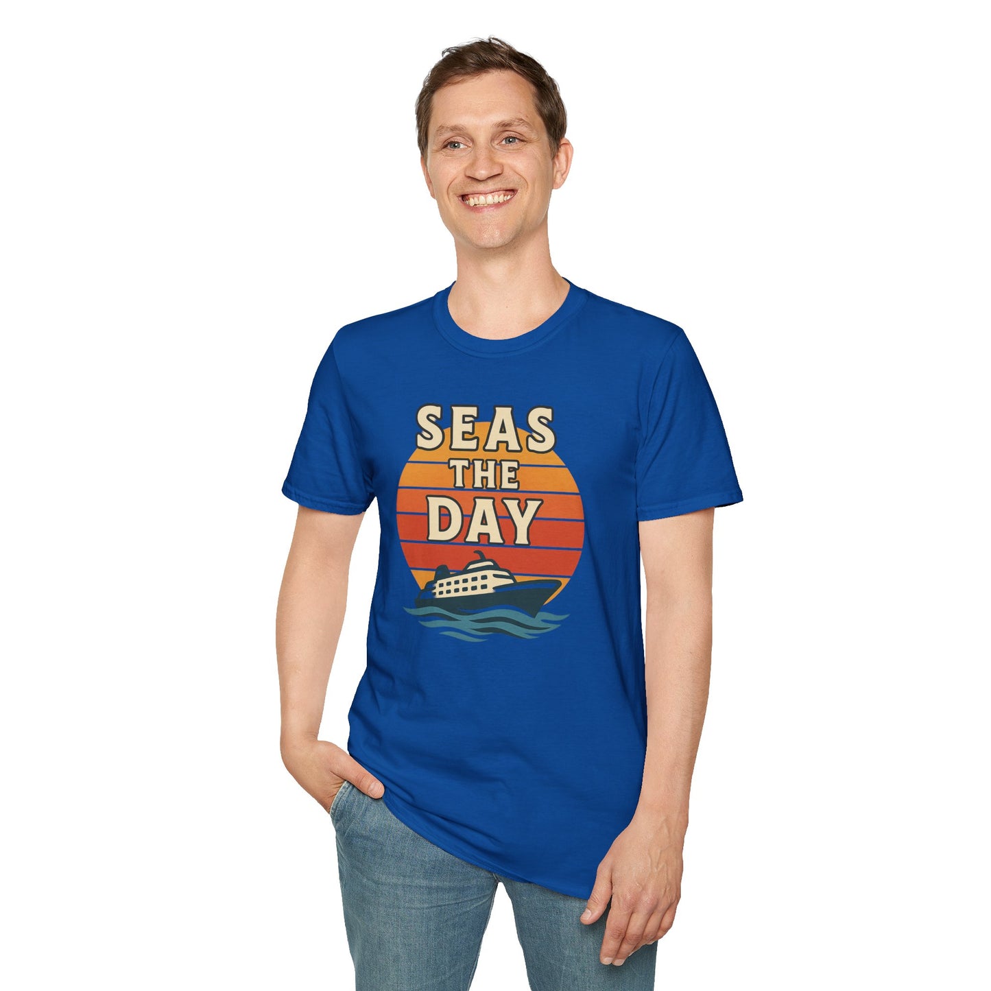 Seas the Day Unisex T-Shirt, Vintage Cruise Tee, Nautical Graphic Shirt, Summer Vacation Apparel, Beach Lover Gift