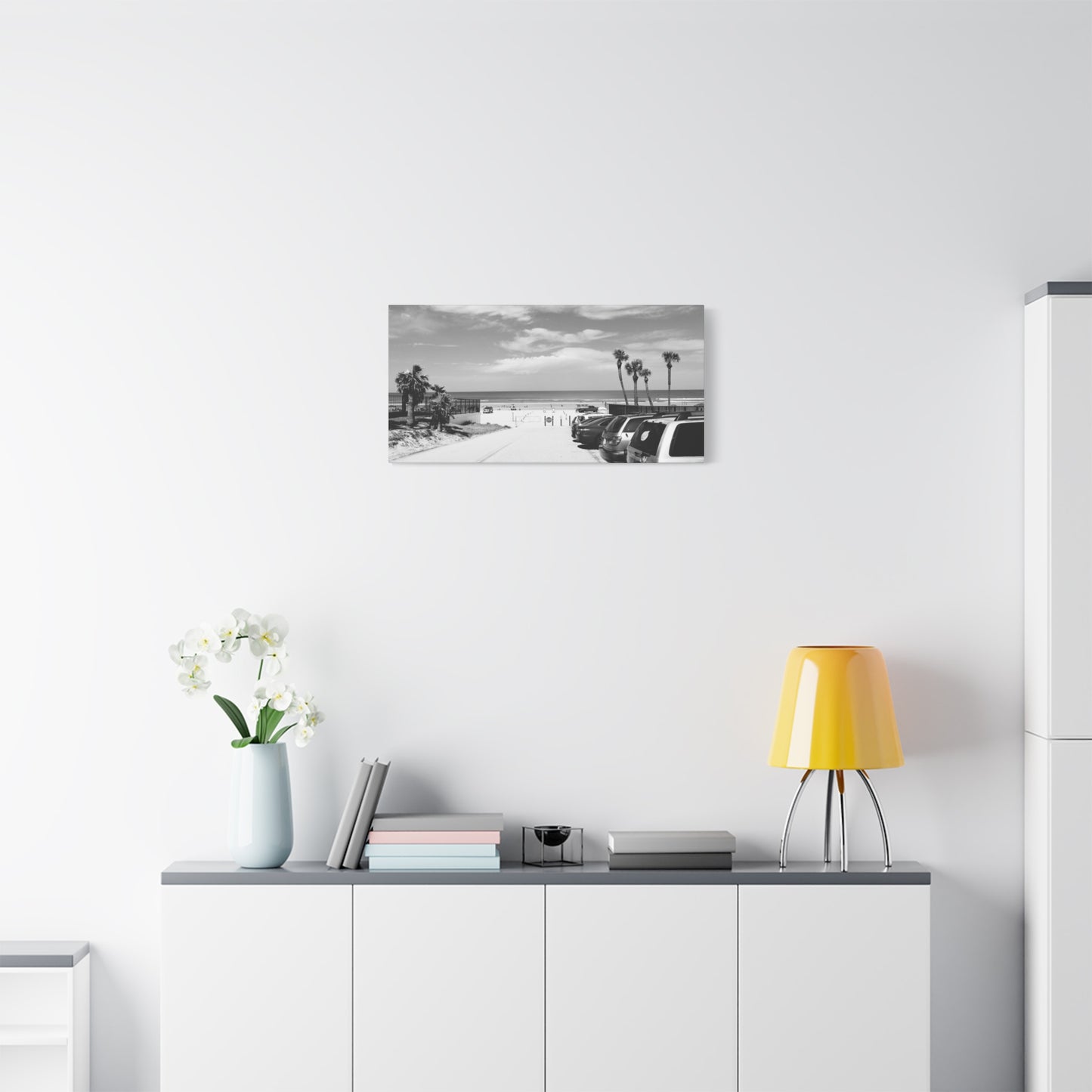 Serene Black & White Beach Vibes - Canvas Art