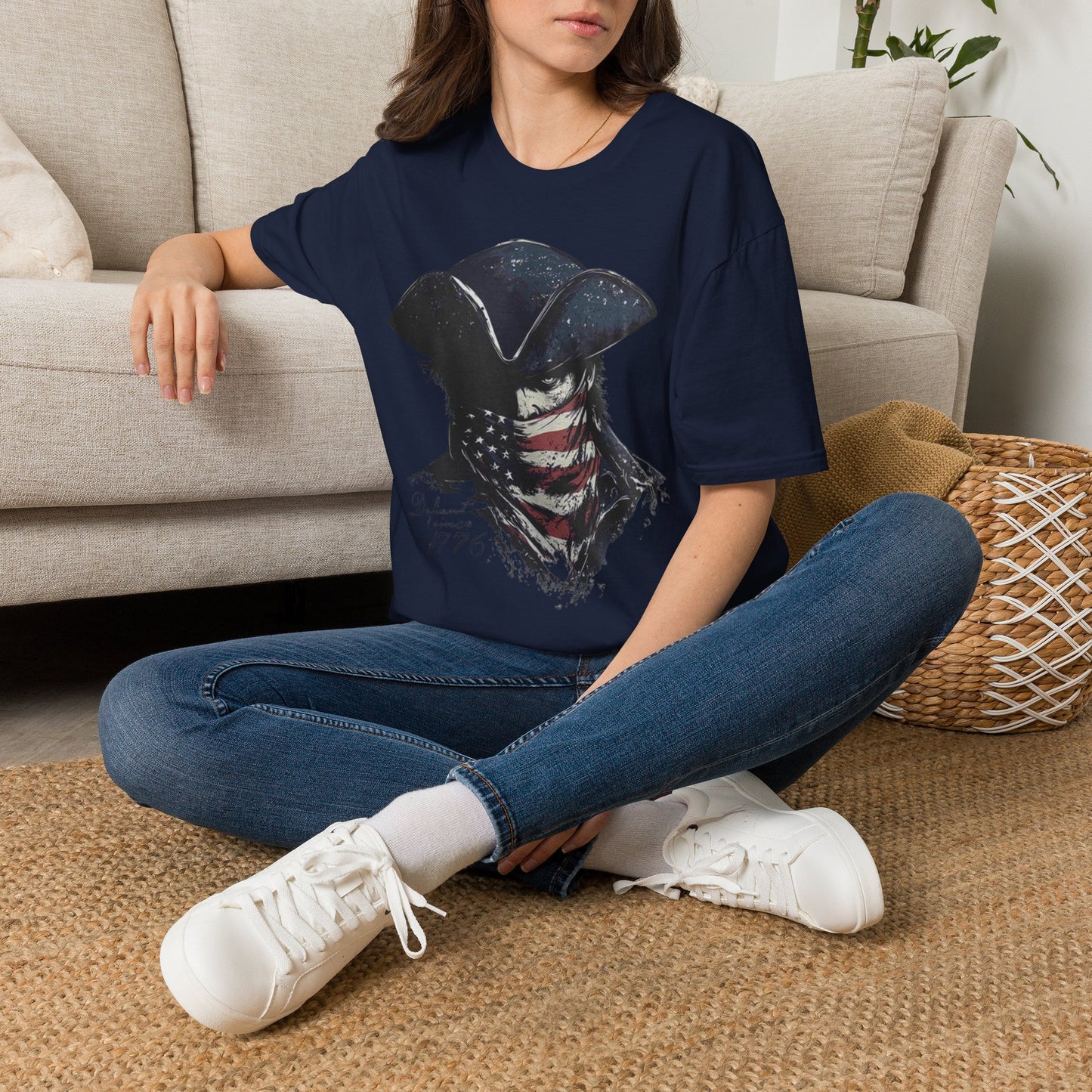 Patriotic Tricorn T-Shirt — 1776 Revolutionary Flag Bandana Tee