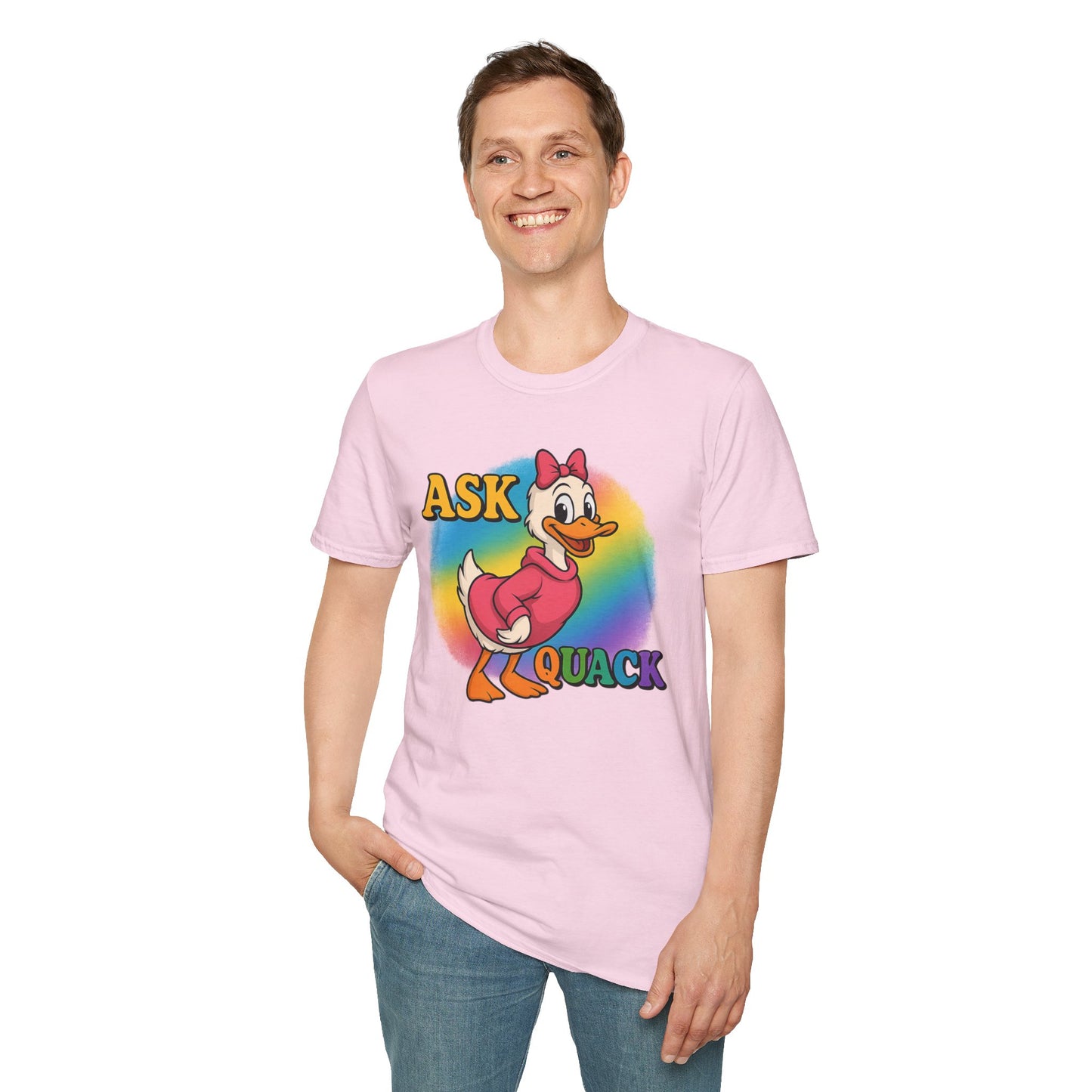 Ask Quack Duck Unisex T-Shirt - Funny Graphic Tee for Kids and Adults