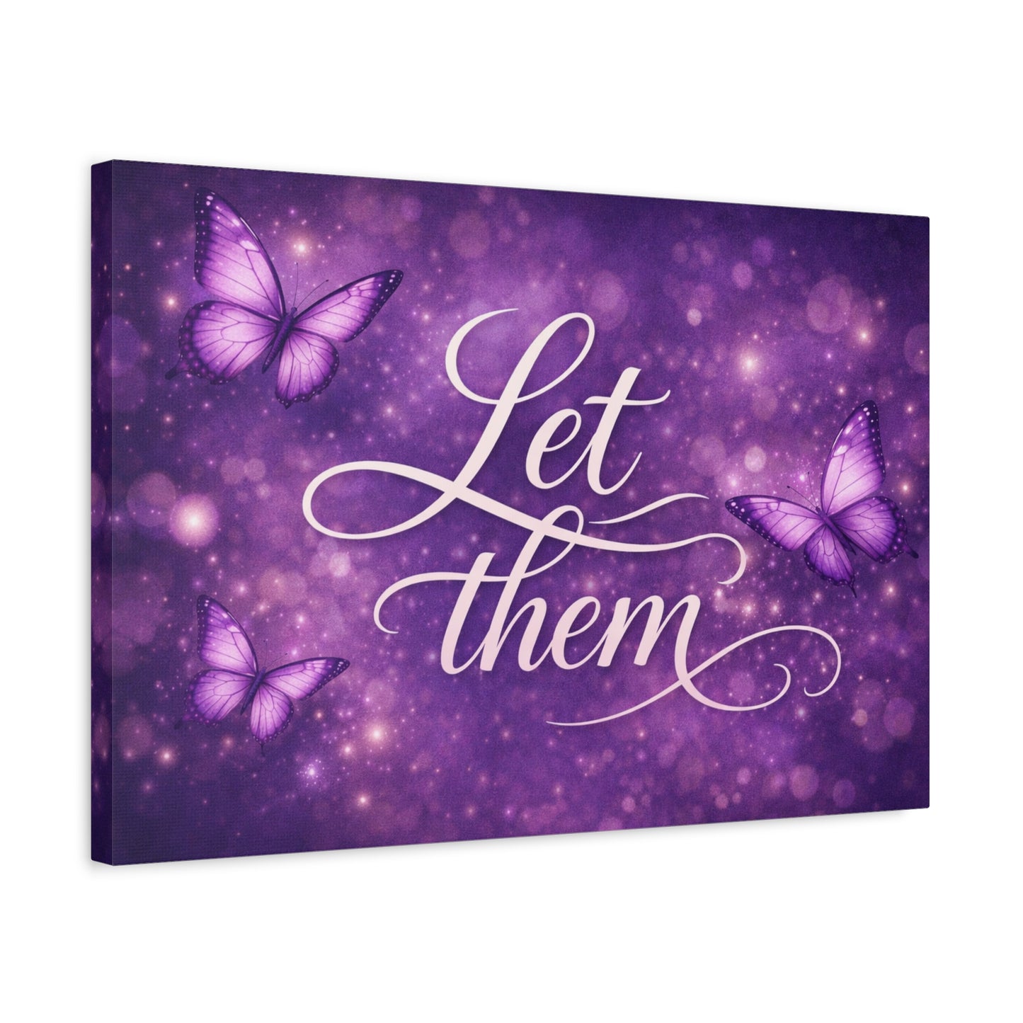 Let Them - Purple Butterfly Matte Canvas Wall Art