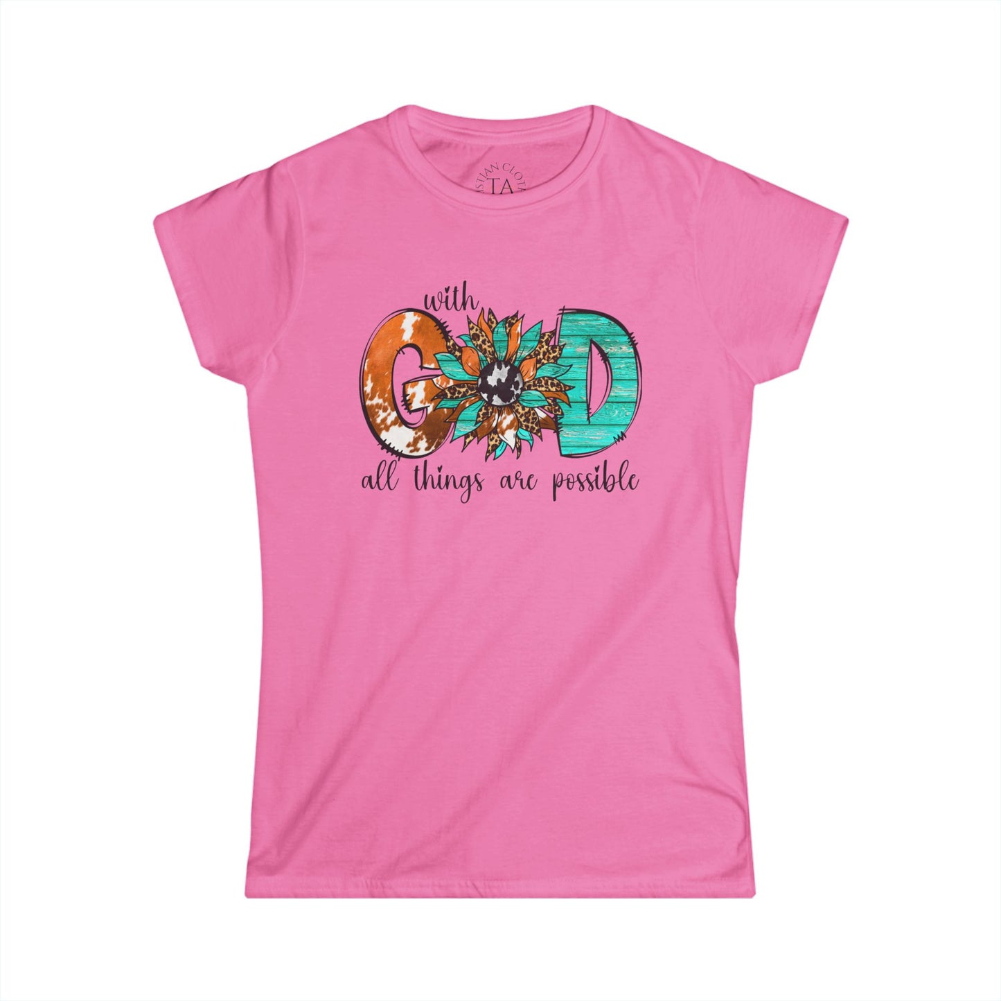 Women's Inspirational Softstyle Tee - "With God All Things Are Possible" - Faith Tee, Christian Shirt, Gift for Her, Uplifting [...]