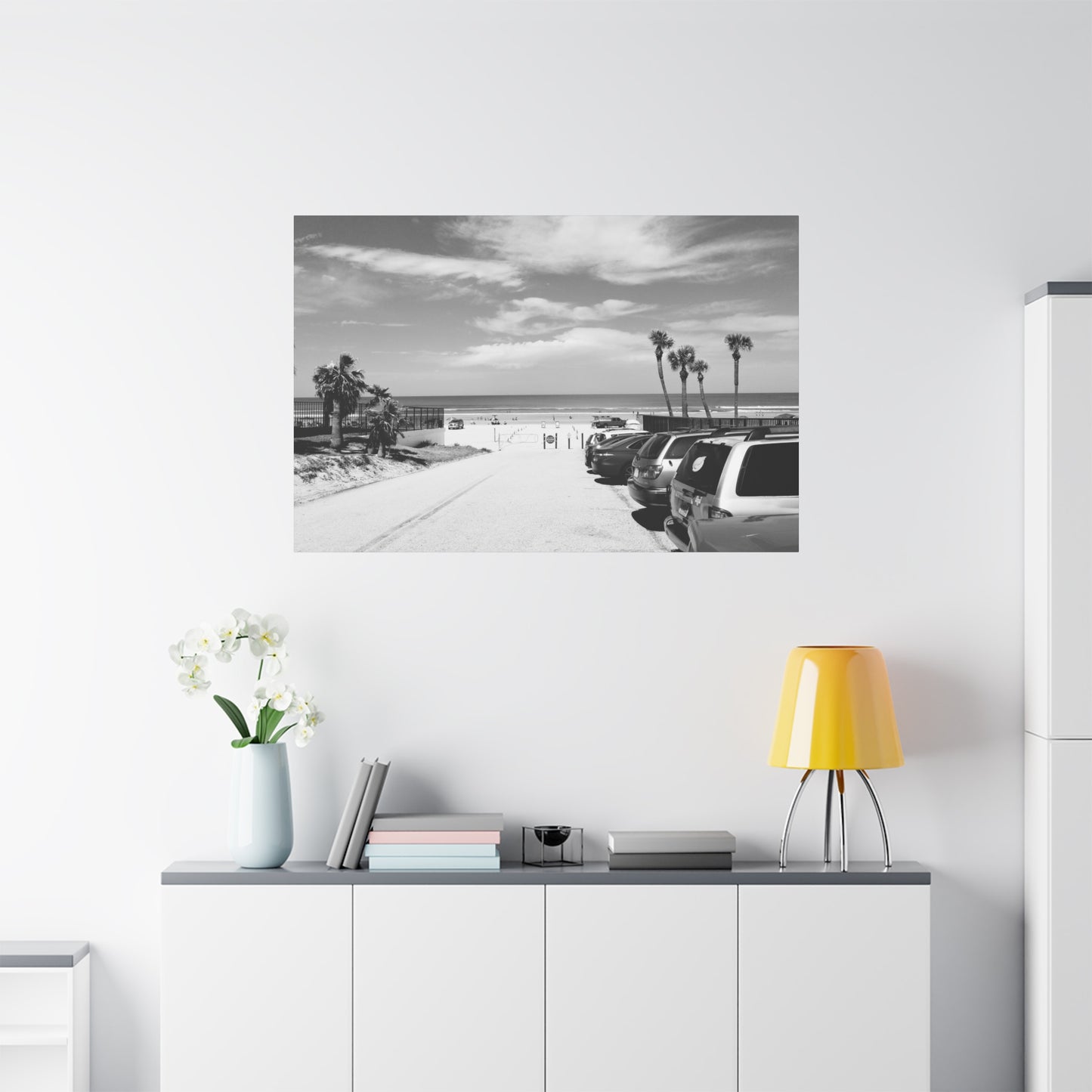 Serene Black & White Beach Vibes - Canvas Art