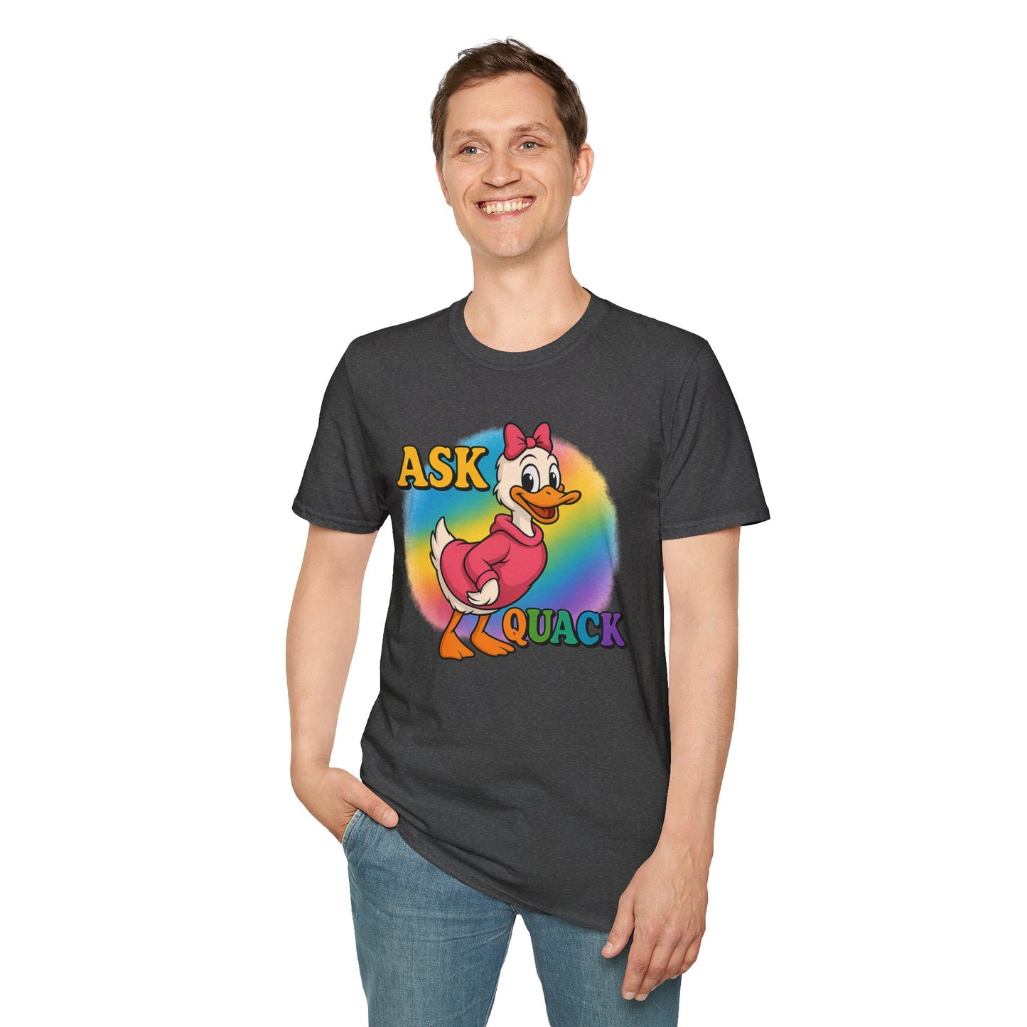 Ask Quack Duck Unisex T-Shirt - Funny Graphic Tee for Kids and Adults