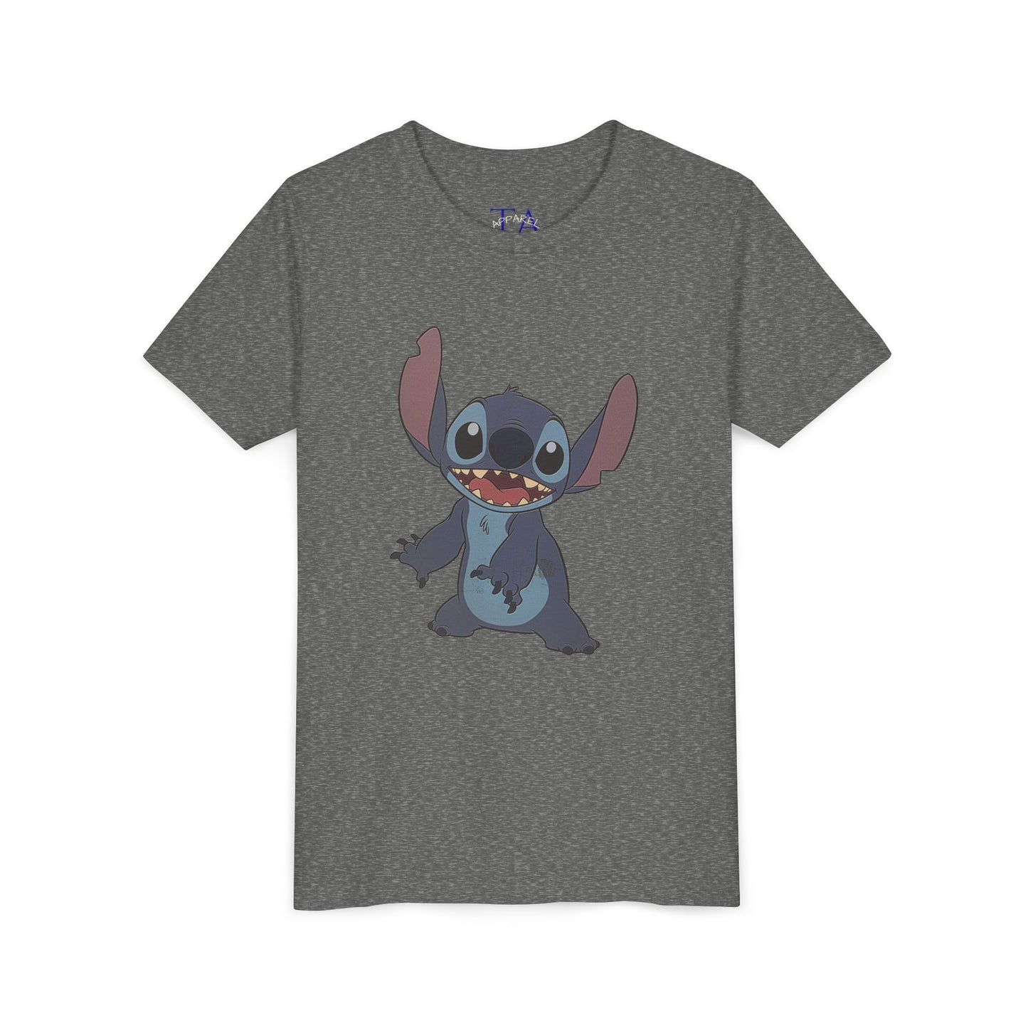 Kids Short Sleeve Tee with Stitch, Cute Kids Tee, Fun Gift for Boys & Girls, Birthday Gift, Summer Wear, Kids' Fashion
