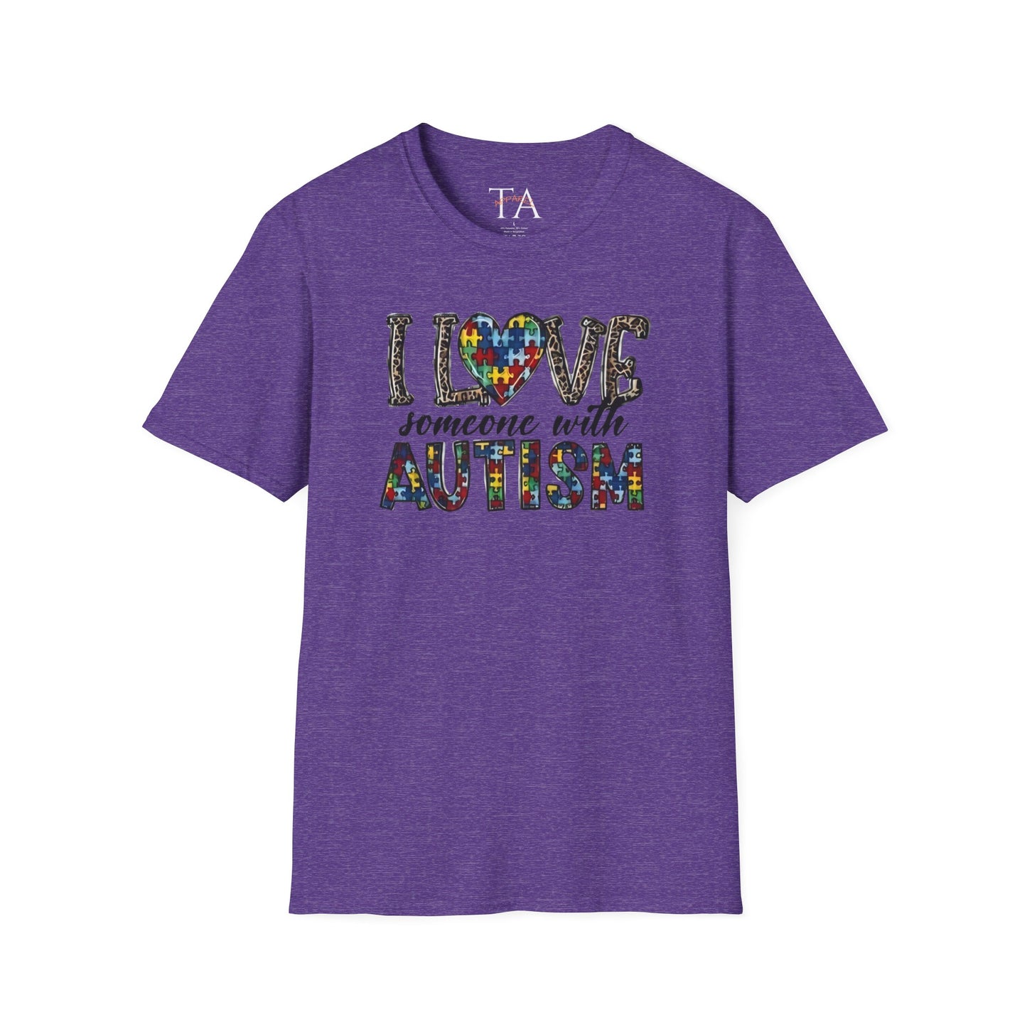Autism Awareness Unisex T-Shirt - I Love Someone with Autism Design