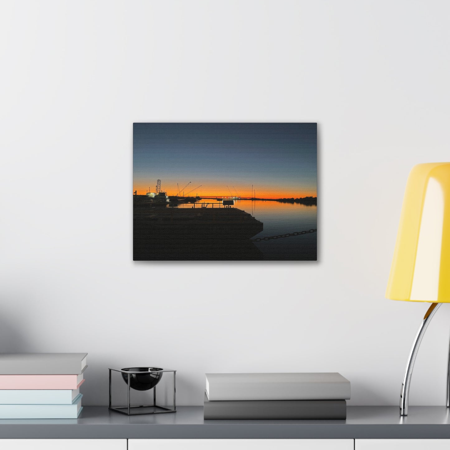 Sunset Harbor Canvas Wall Art — Stretched Canvas Print