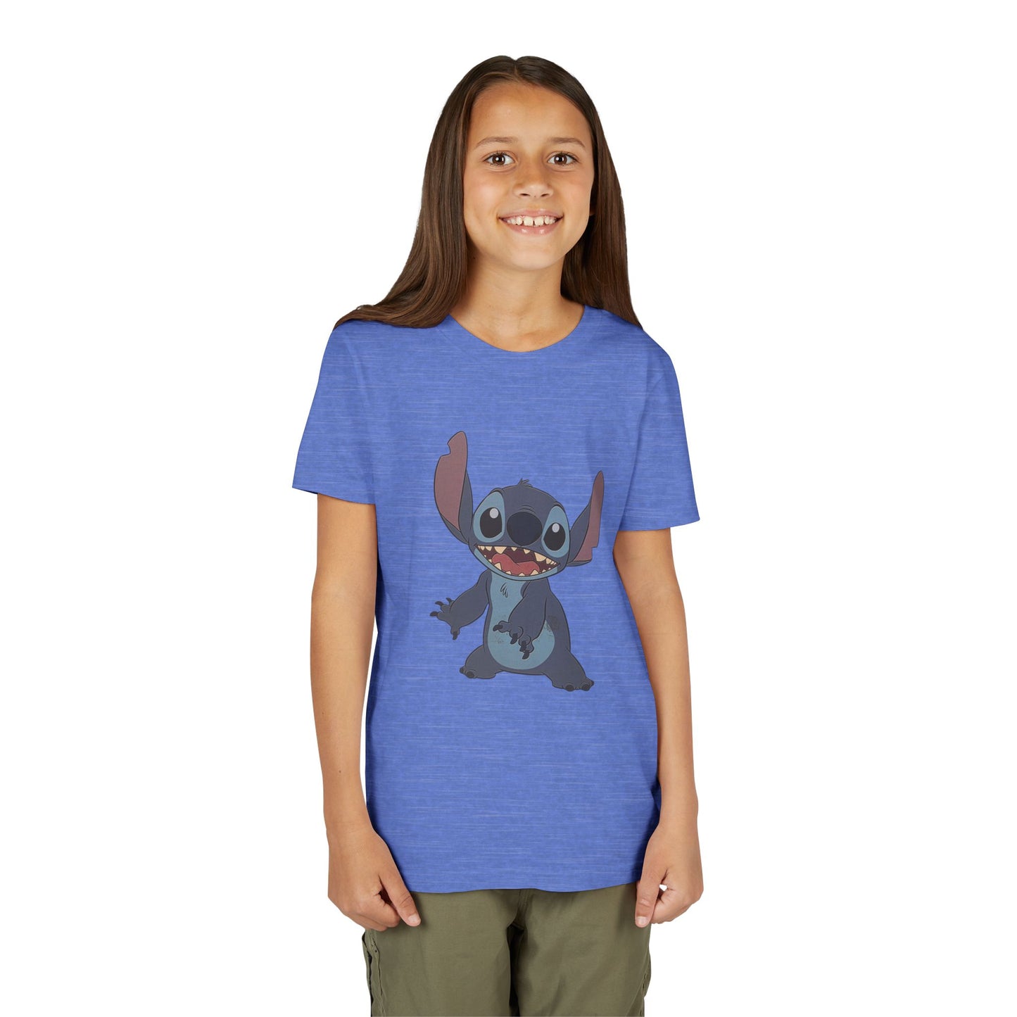 Kids Short Sleeve Tee with Stitch, Cute Kids Tee, Fun Gift for Boys & Girls, Birthday Gift, Summer Wear, Kids' Fashion