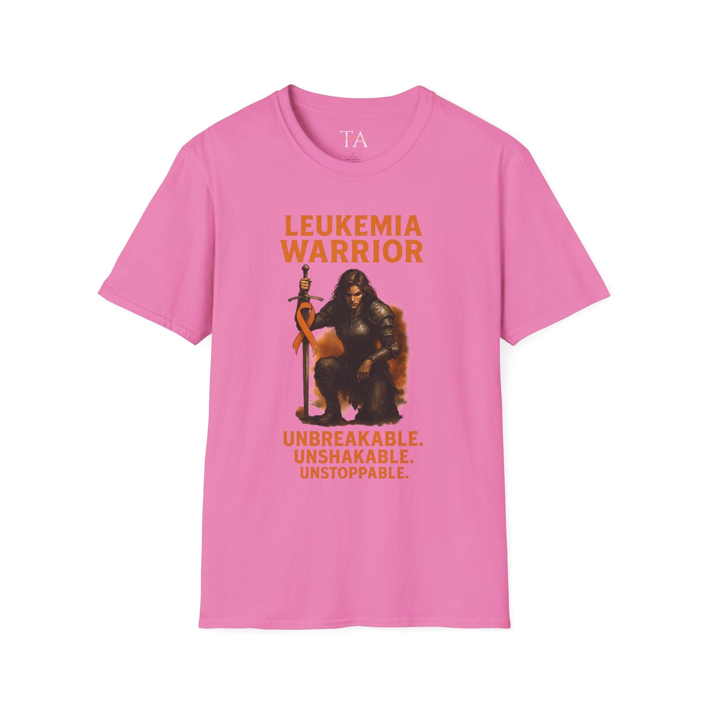 Leukemia Warrior T-Shirt - Unisex Softstyle Tee - Unbreakable, Unshakable, Unstoppable