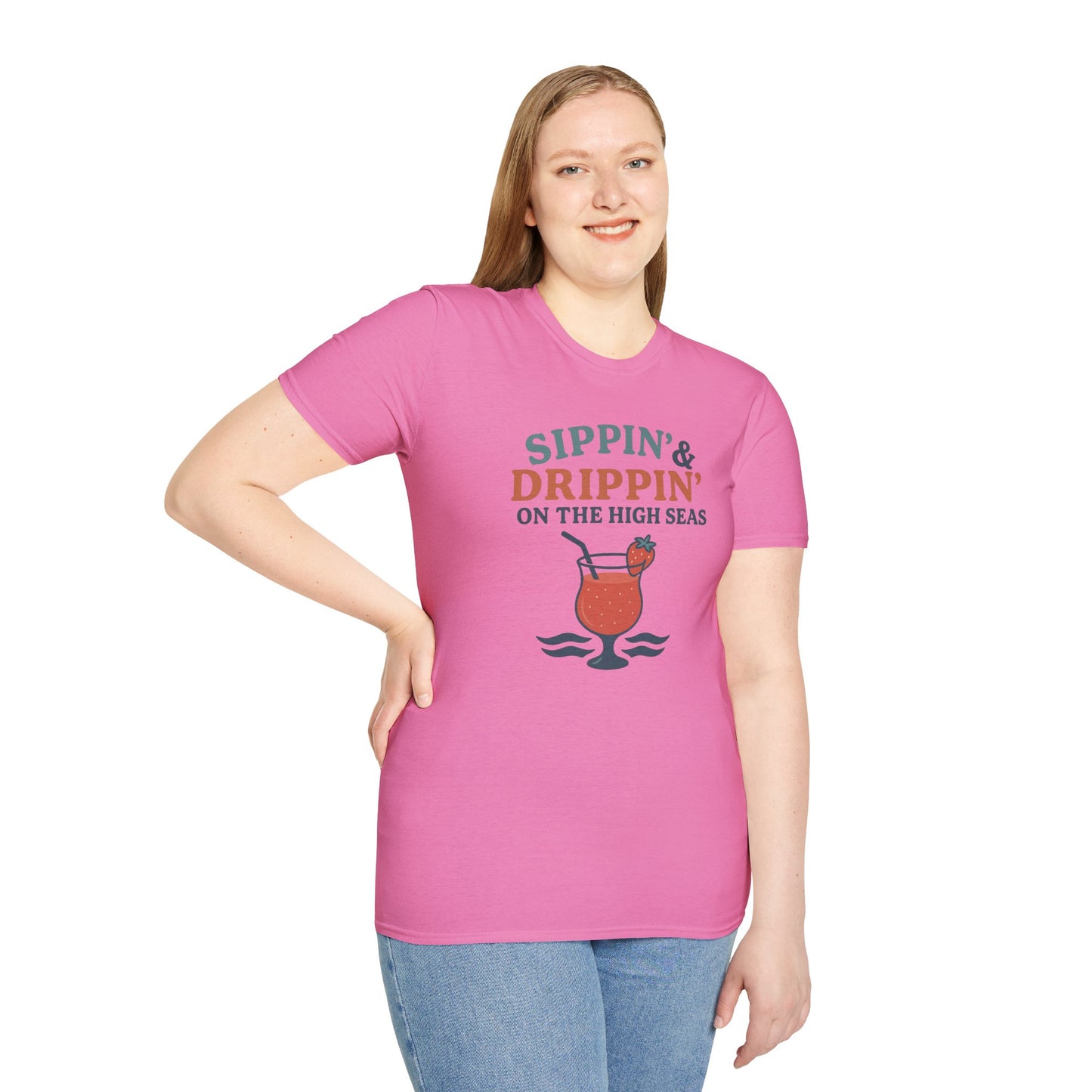 Nautical Cocktail T-Shirt - Sippin & Drippin Summer Vibes Beach Party Wear