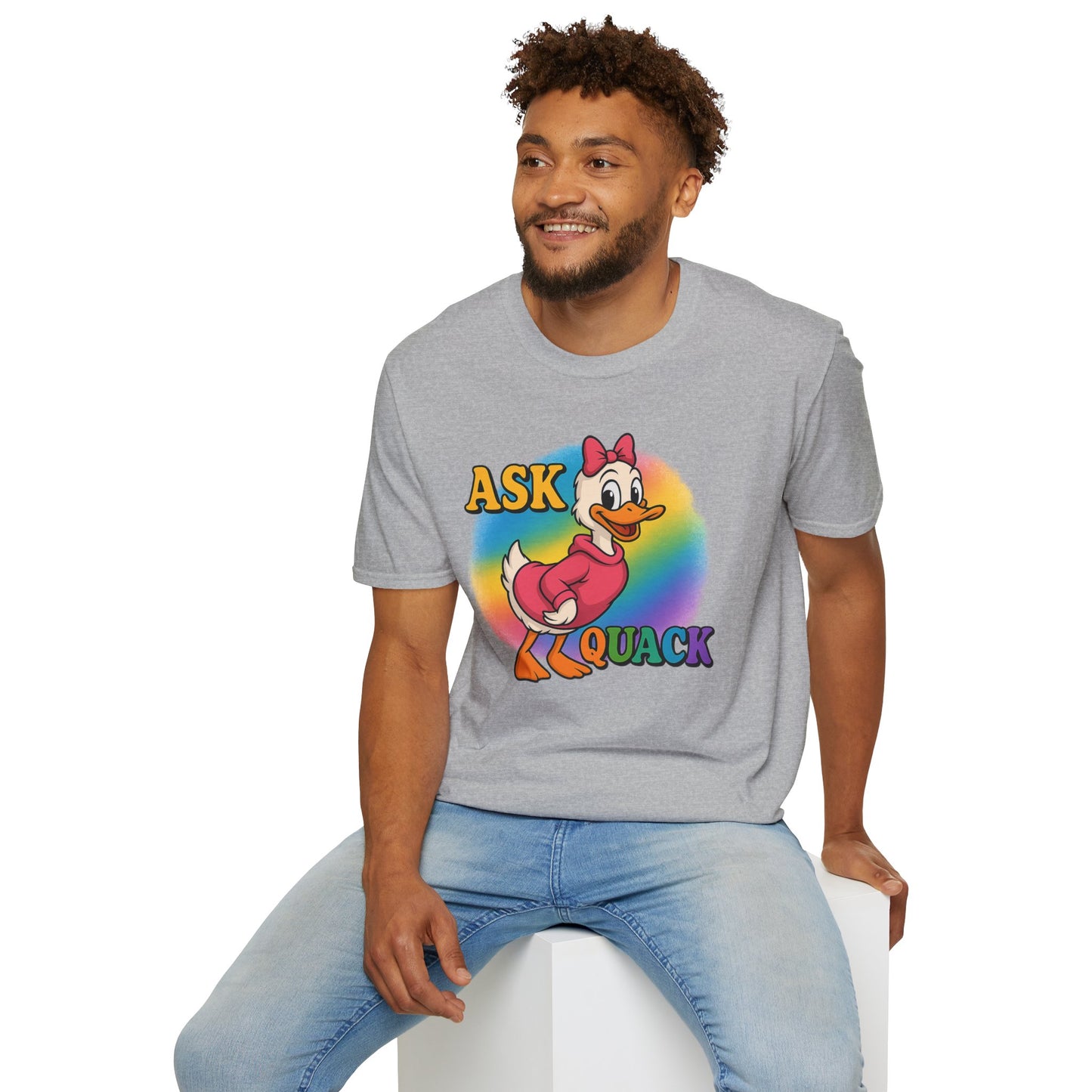 Ask Quack Duck Unisex T-Shirt - Funny Graphic Tee for Kids and Adults