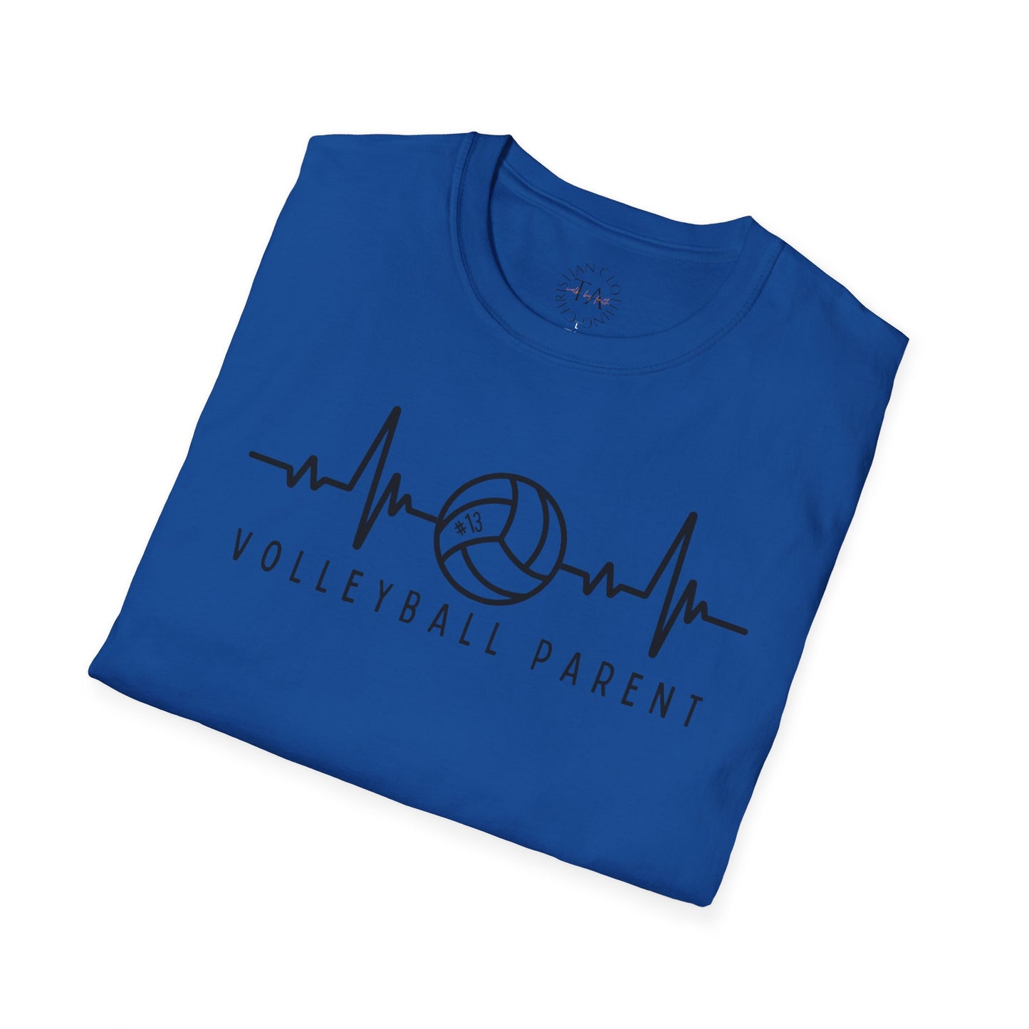 Volleyball Parent Heartbeat T-Shirt Soft Cotton Tee Customizable for Sports Enthusiasts, Gifts for Moms & Dads, Team Spirit Apparel, Athletic Wear