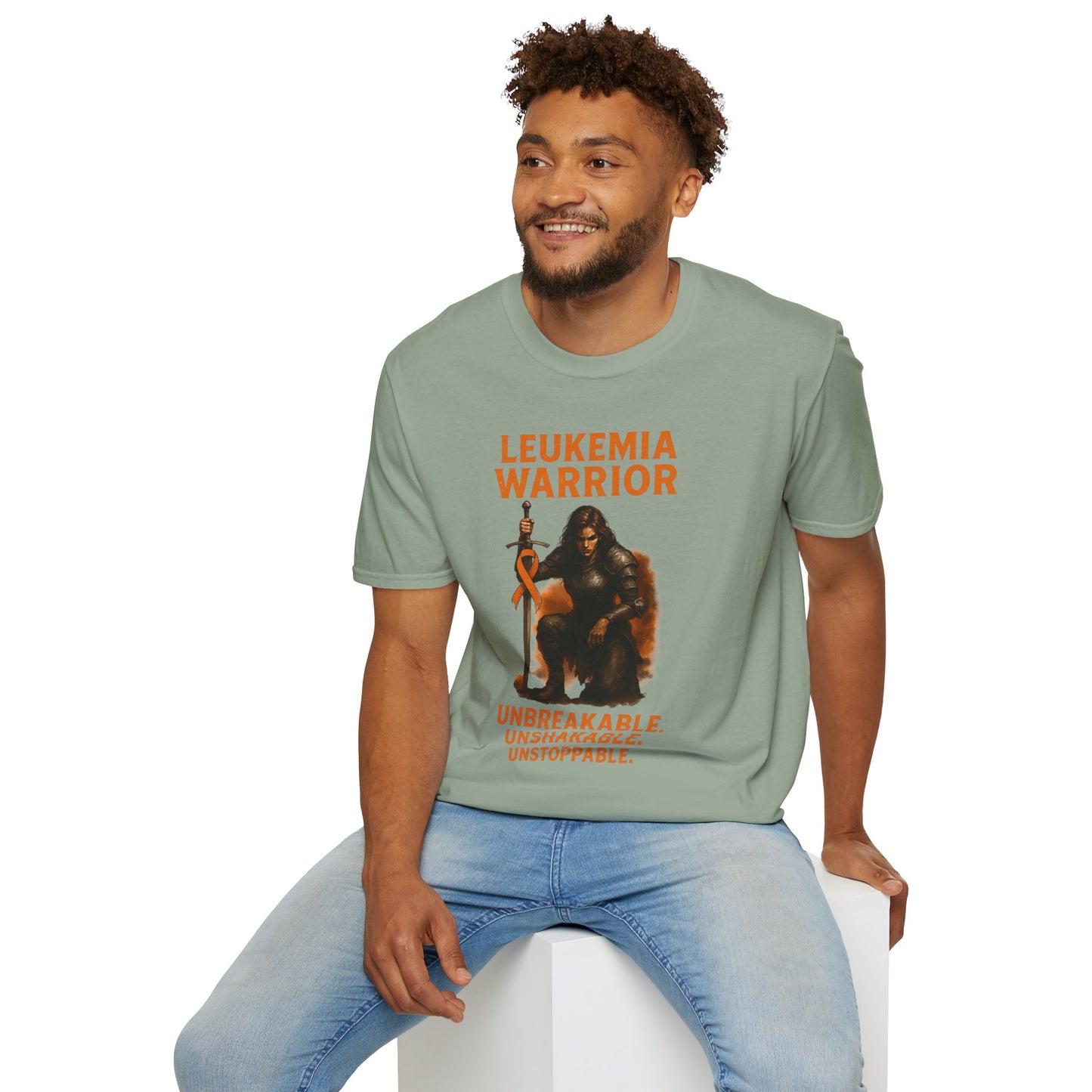 Leukemia Warrior T-Shirt - Unisex Softstyle Tee - Unbreakable, Unshakable, Unstoppable