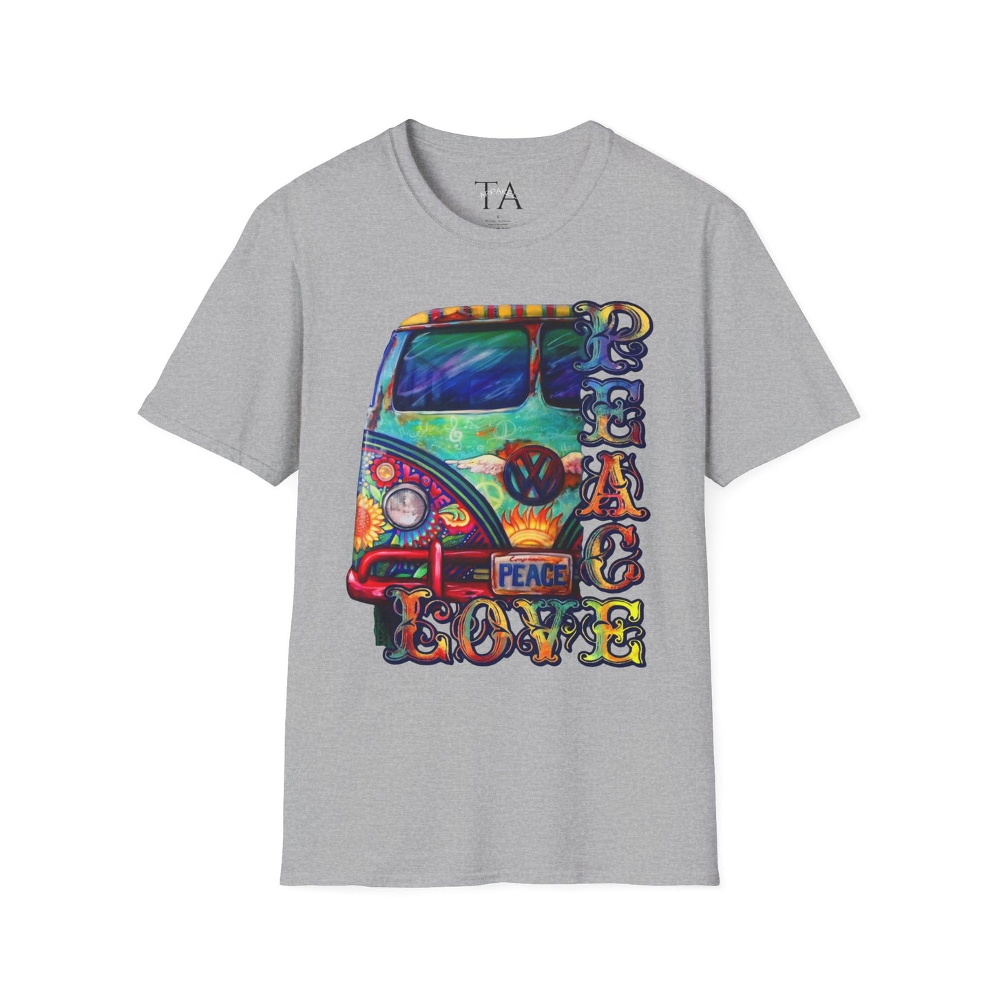 VW Groovy Peace & Love Retro Festival Shirt Tie-Dye T-Shirt