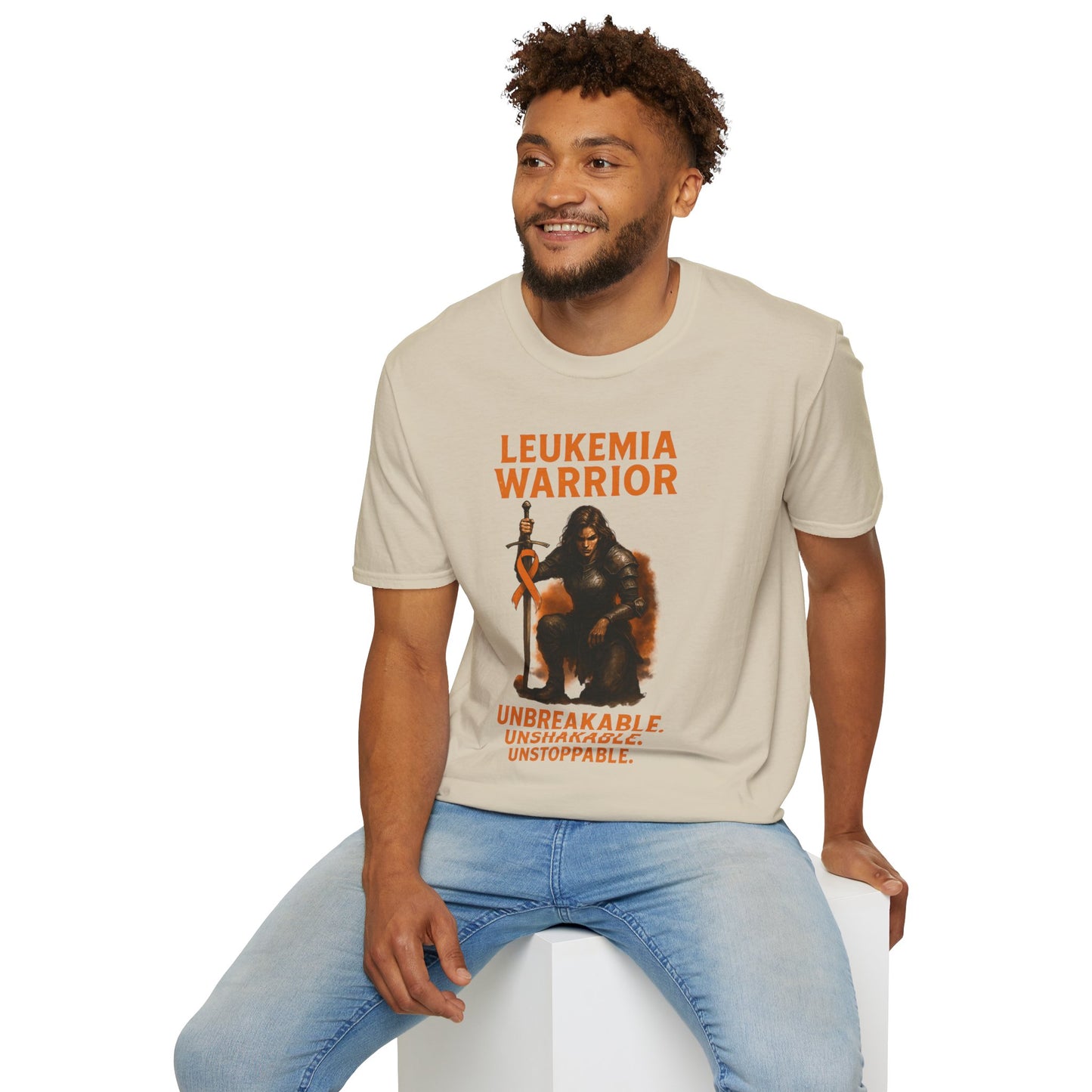 Leukemia Warrior T-Shirt - Unisex Softstyle Tee - Unbreakable, Unshakable, Unstoppable