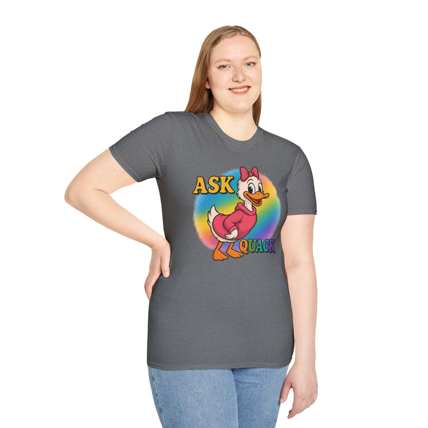 Ask Quack Duck Unisex T-Shirt - Funny Graphic Tee for Kids and Adults