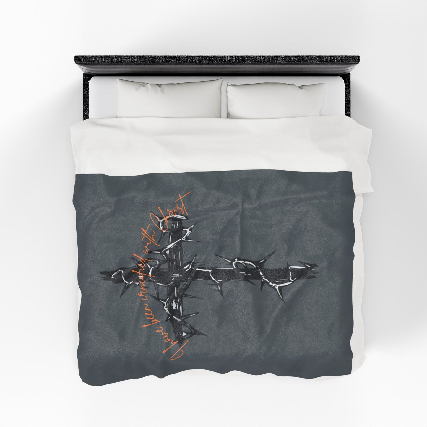 Faith Inspired Plush Blanket - Faith Inspired 'I Have Been Crucified with Christ'