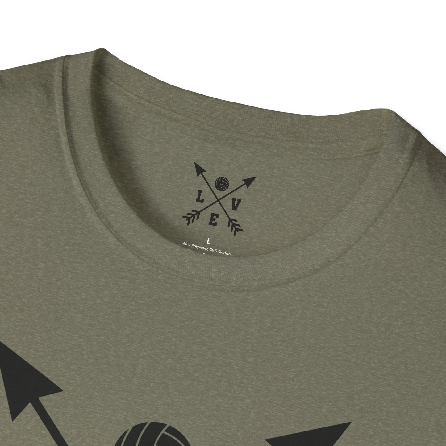 Love Volleyball Unisex T-Shirt | Sporty Tee, Gift for Athletes, Casual Wear, Heart and Arrow Design, Game Day Shirt