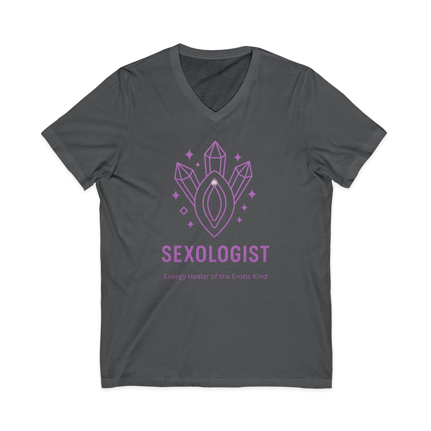 Sexologist V-Neck T-Shirt: Energy Healer of the Erotic Kind - Funny Graphic Tee