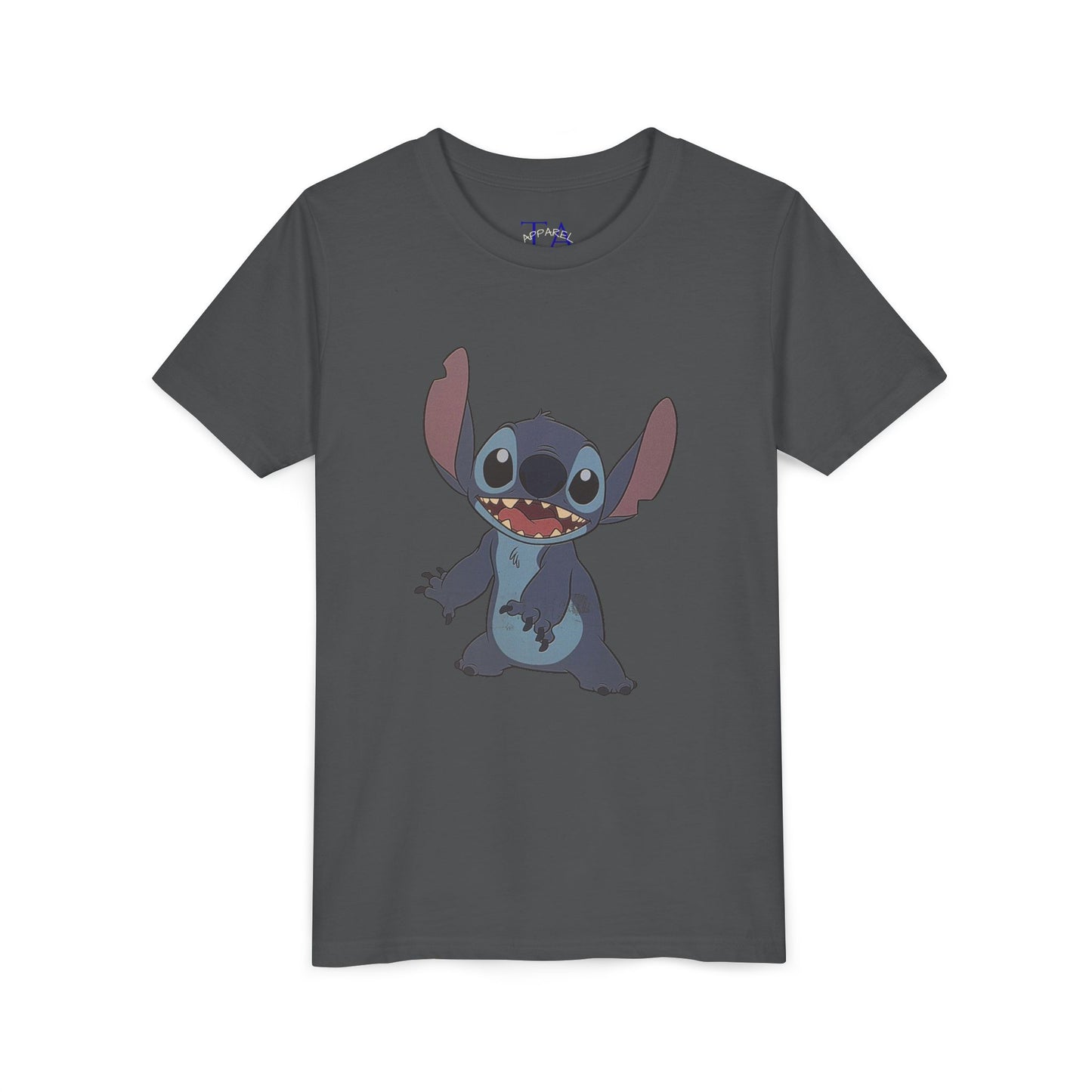 Kids Short Sleeve Tee with Stitch, Cute Kids Tee, Fun Gift for Boys & Girls, Birthday Gift, Summer Wear, Kids' Fashion