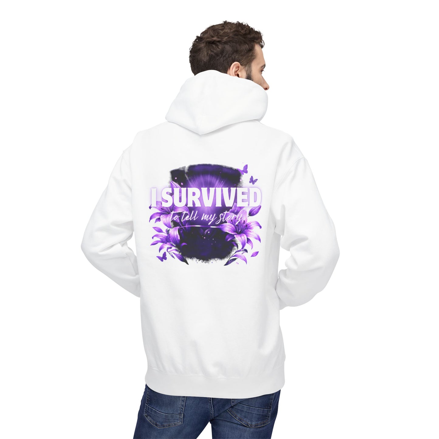 Domestic Violence(DV) Survivor - Unisex Midweight Softstyle Fleece Hoodie Domestic Violence Awareness