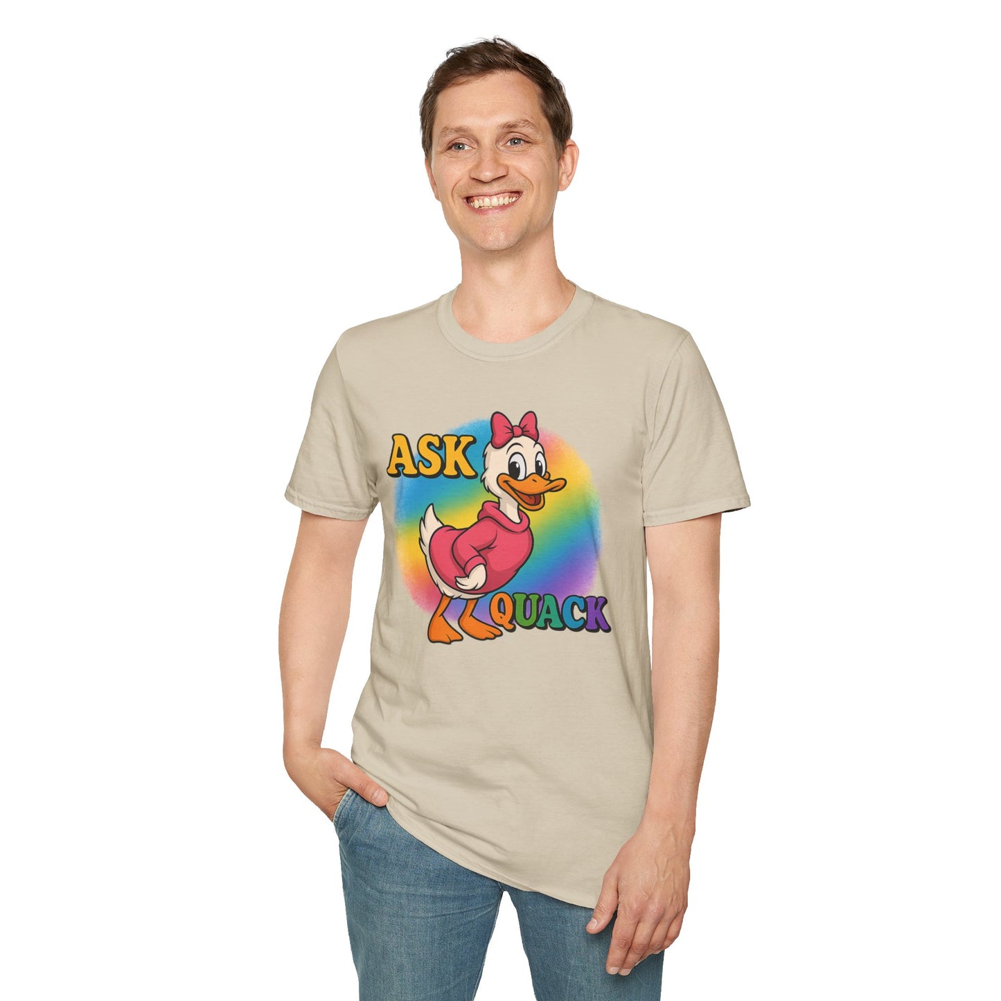 Ask Quack Duck Unisex T-Shirt - Funny Graphic Tee for Kids and Adults