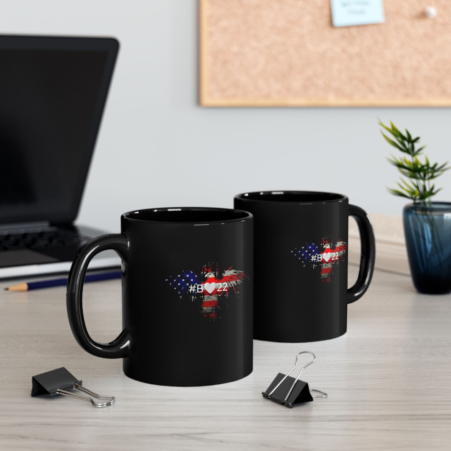 #B🤍22 Patriotic Black Mug, Unique Coffee Cup, USA Love Gift, Independence Day Decor, Memorial Day Mug, Custom Drinkware